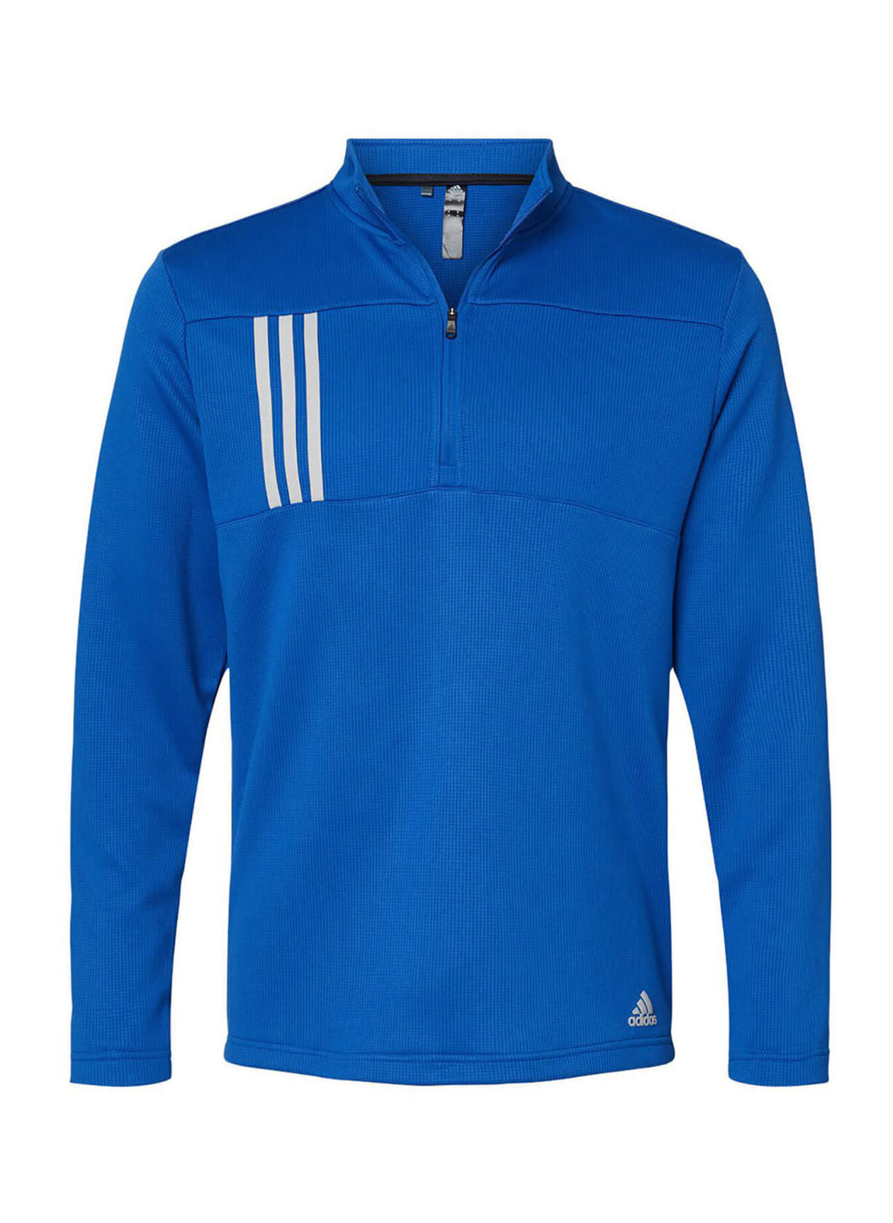 Adidas Men's Team RoyalGrey Two 3Stripes Double Knit QuarterZip