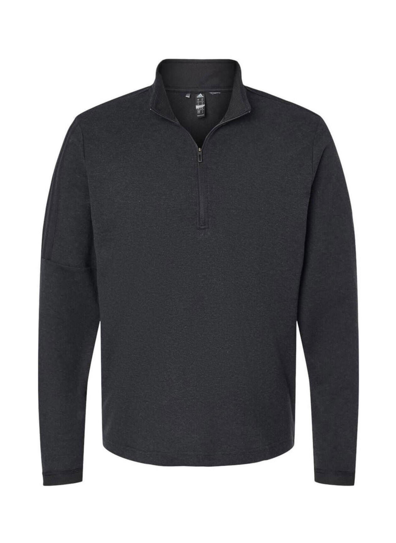 Adidas Men's Black Melange 3-Stripes Quarter-Zip | Custom Quarter Zip
