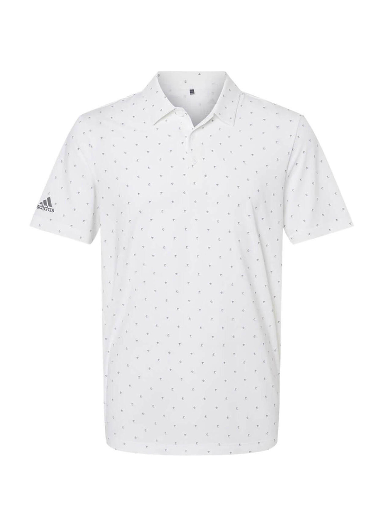 Custom Adidas Men's White-Grey Three Pine Tree Polo | Embroidered Polo ...