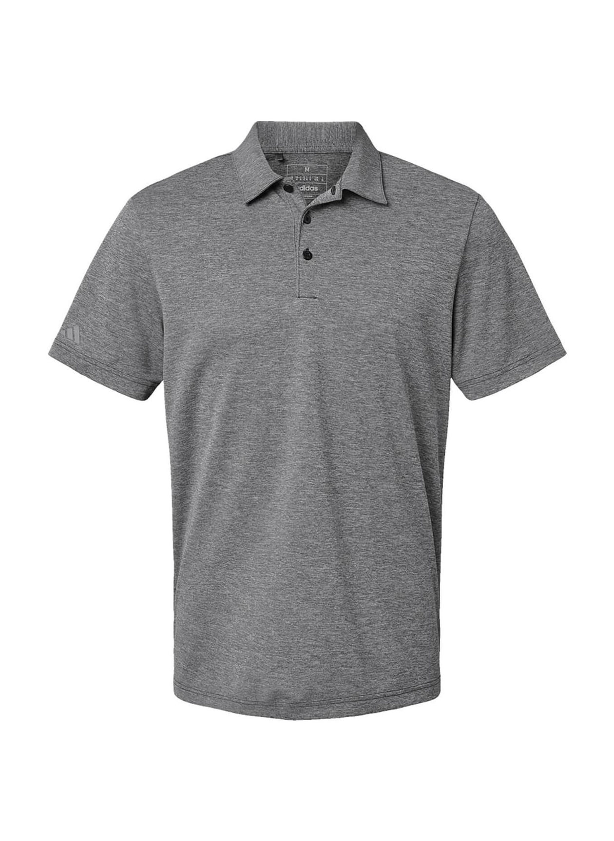 Adidas Men's Black Melange Heathered Polo
