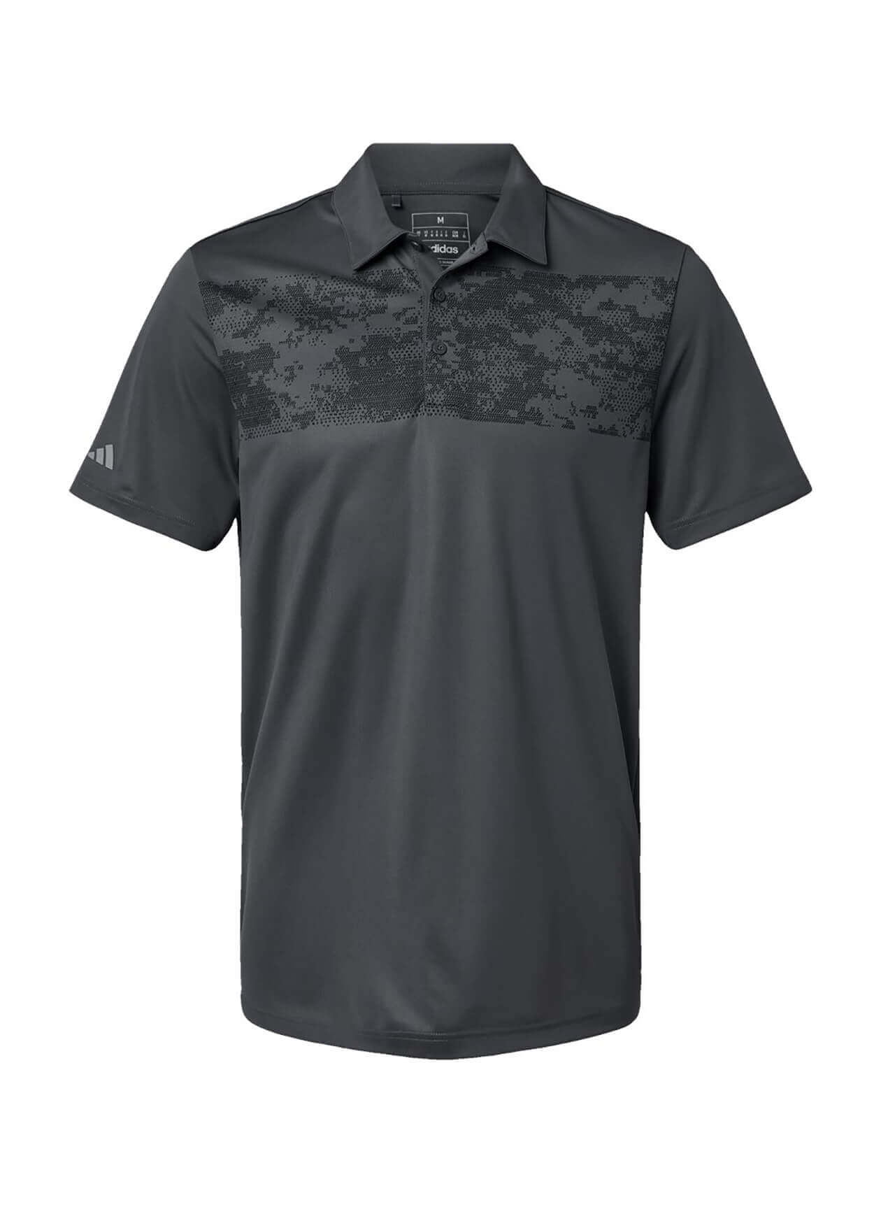 Adidas Men's Grey Six Camo Chest Print Polo