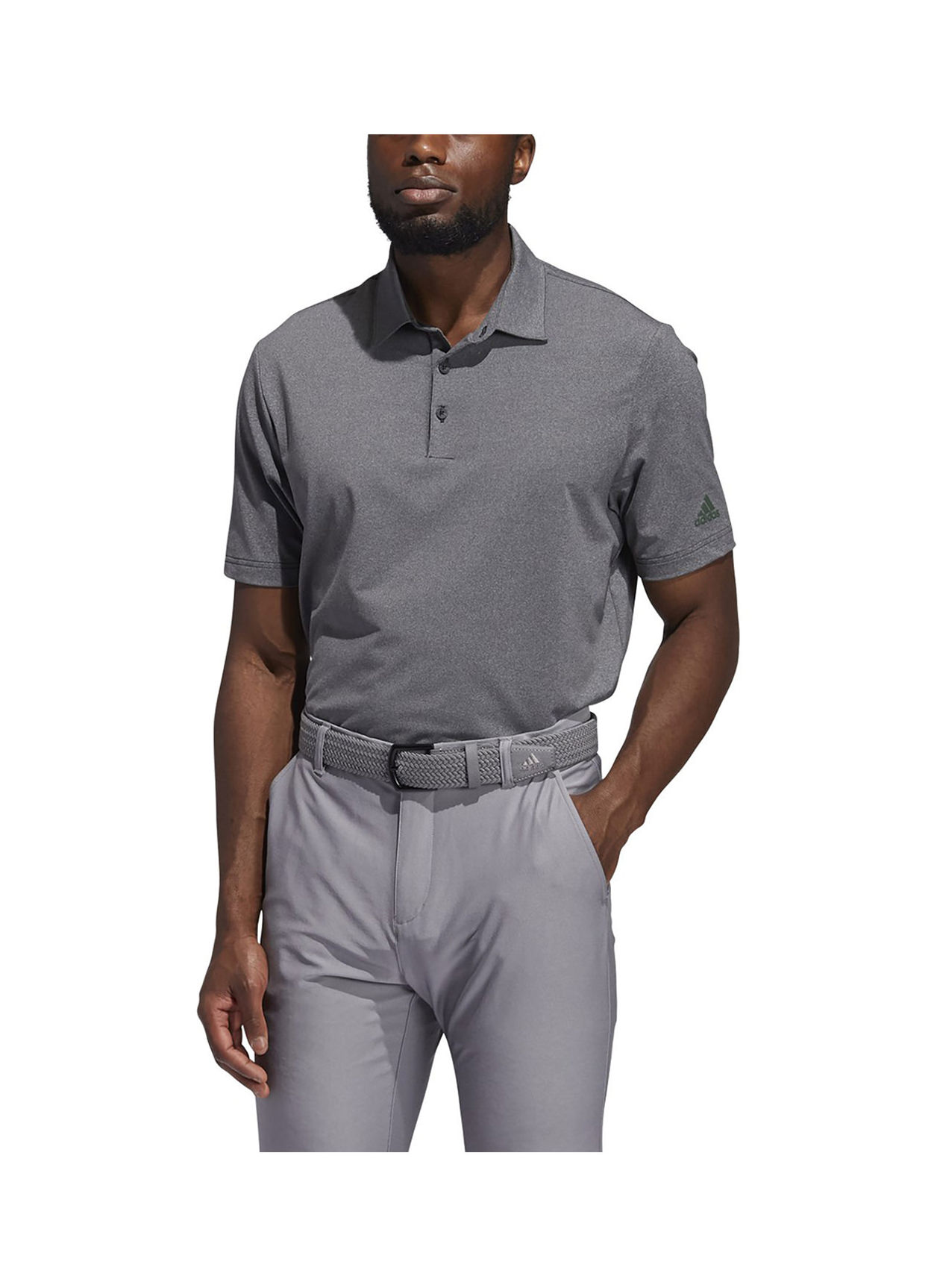Adidas Performance Stretch Polo Shirt - Grey Three Heather - Size: S