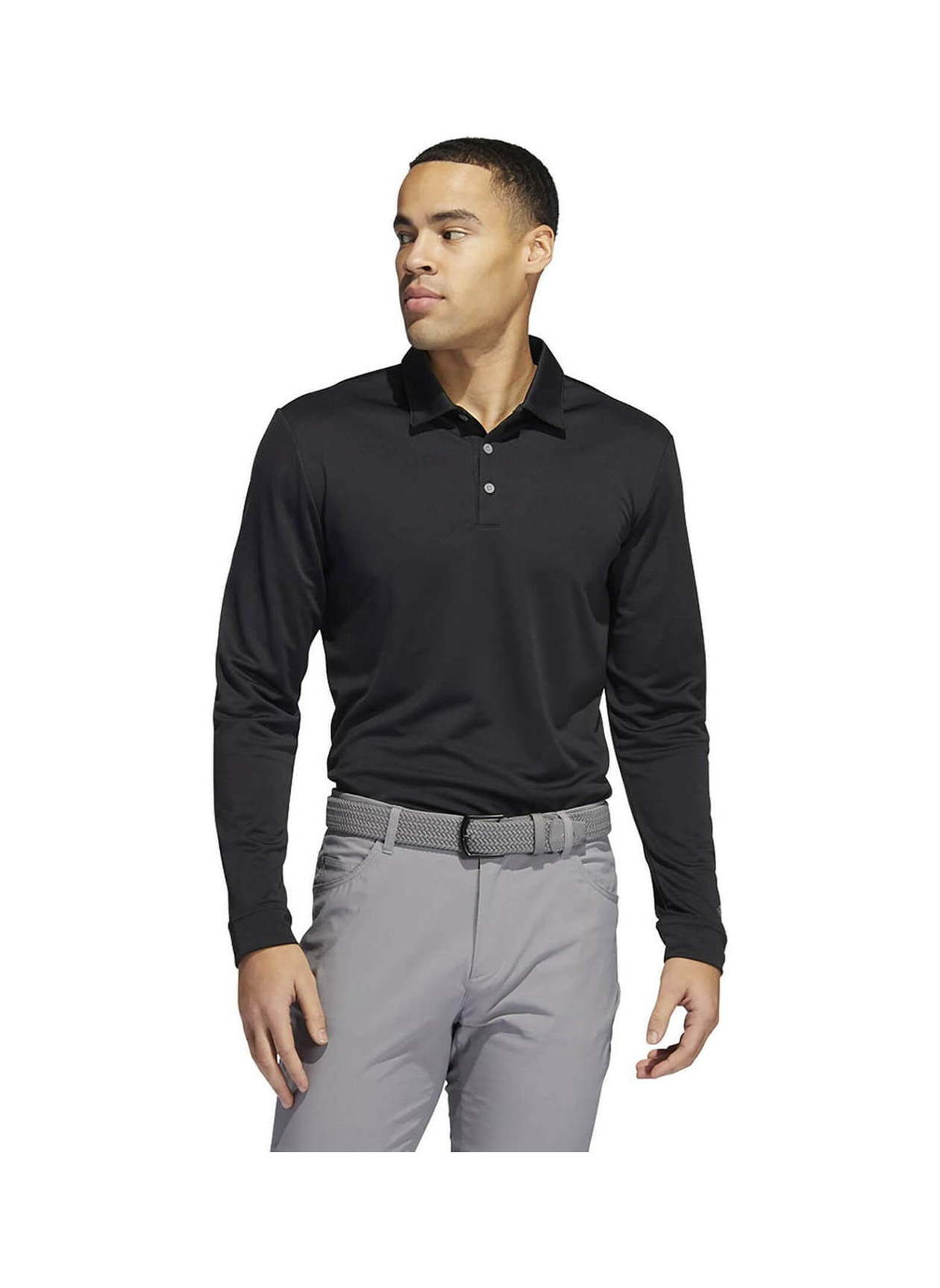 Embroidered Adidas Men's Black Golf Primegreen UPF Long-sleeved Polo ...