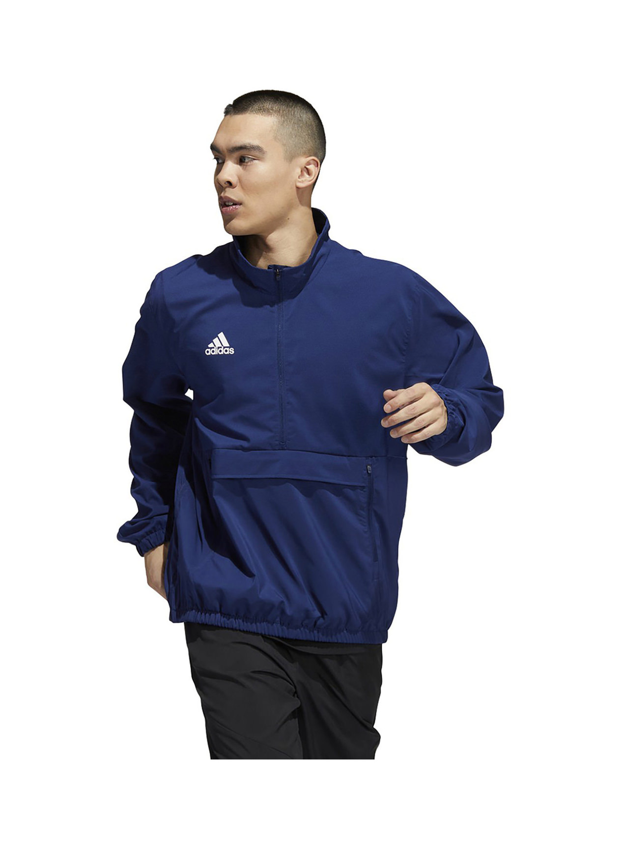 Adidas Men's Team Navy Blue / White Stadium Quarter-Zip Jacket