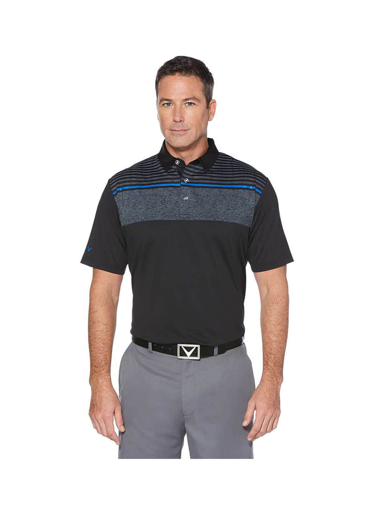 Embroidered Callaway Men's Black Golf Chest Print Polo Custom Vest