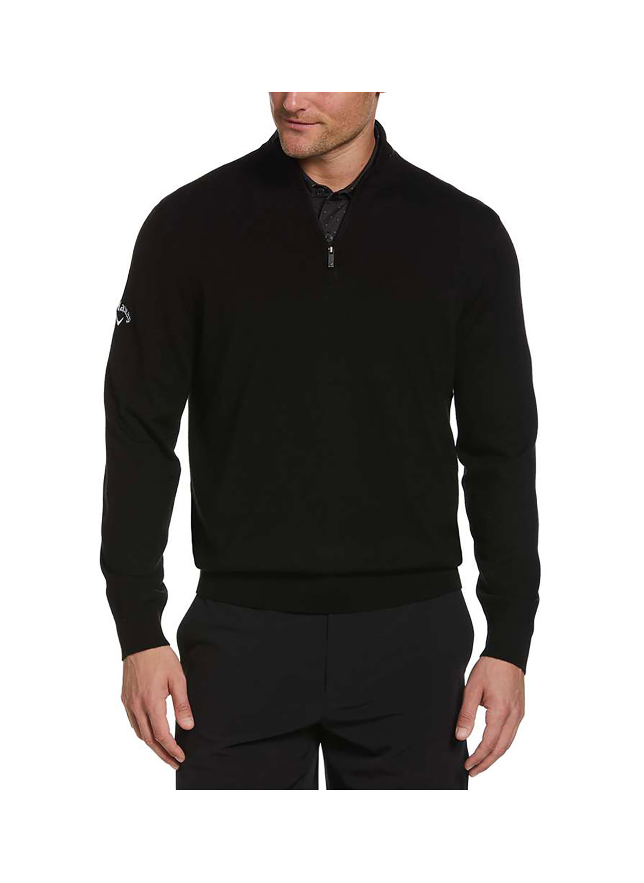Callaway Men's Black Ink Golf Quarter-Zip Merino Sweater
