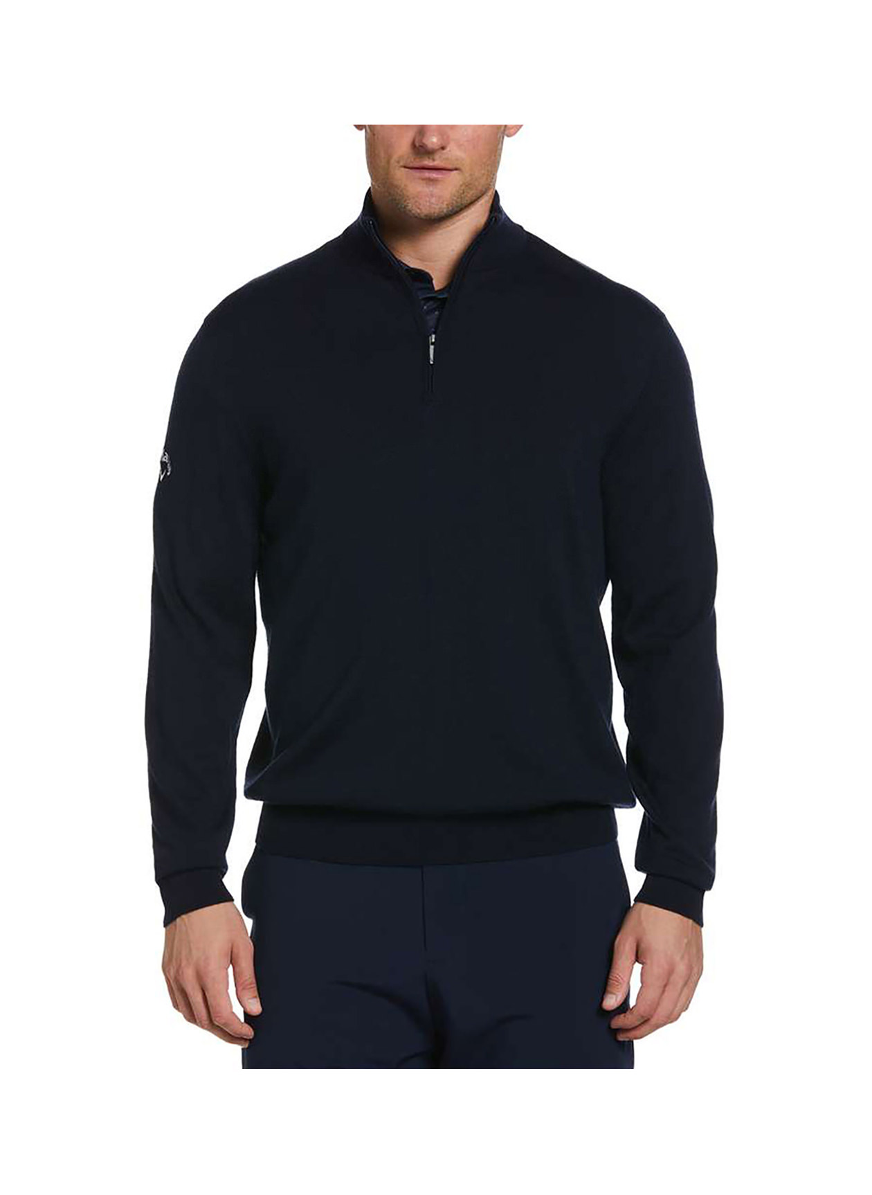 Callaway Men's Golf   Navy Blue Quarter-Zip Merino Sweater