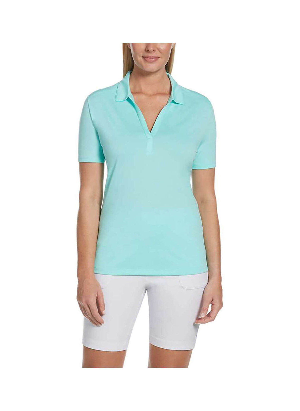 Callaway Golf Women's Aruba Blue Broken Stripe Polo