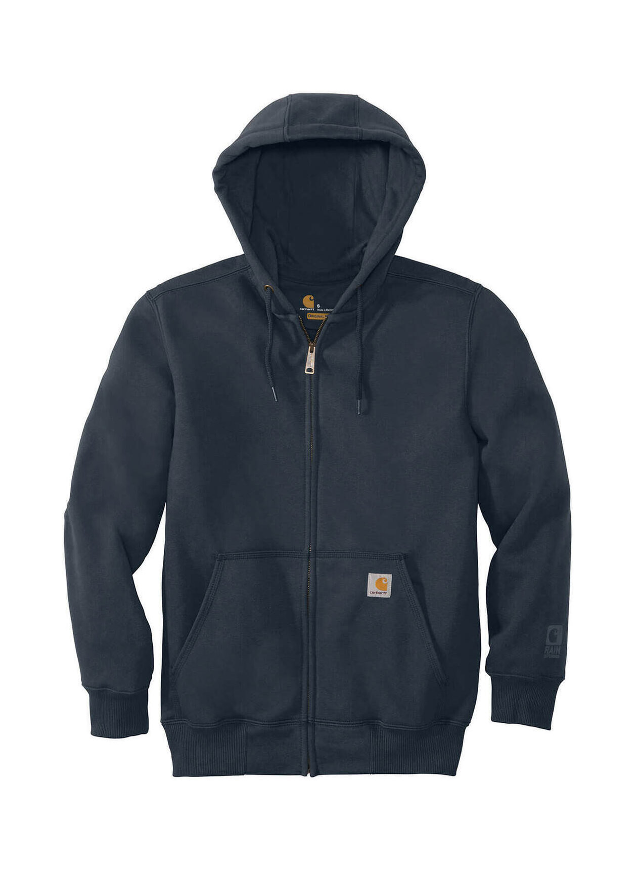 Carhartt Men's New Navy Rain Defender Paxton Heavyweight Hooded Zip-Front Sweatshirt