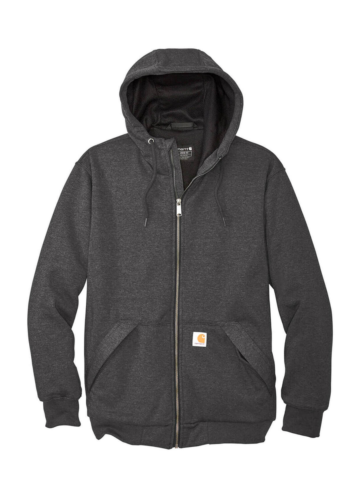 Carhartt Men's Carbon Heather Midweight Thermal-Lined Full-Zip Hoodie ...