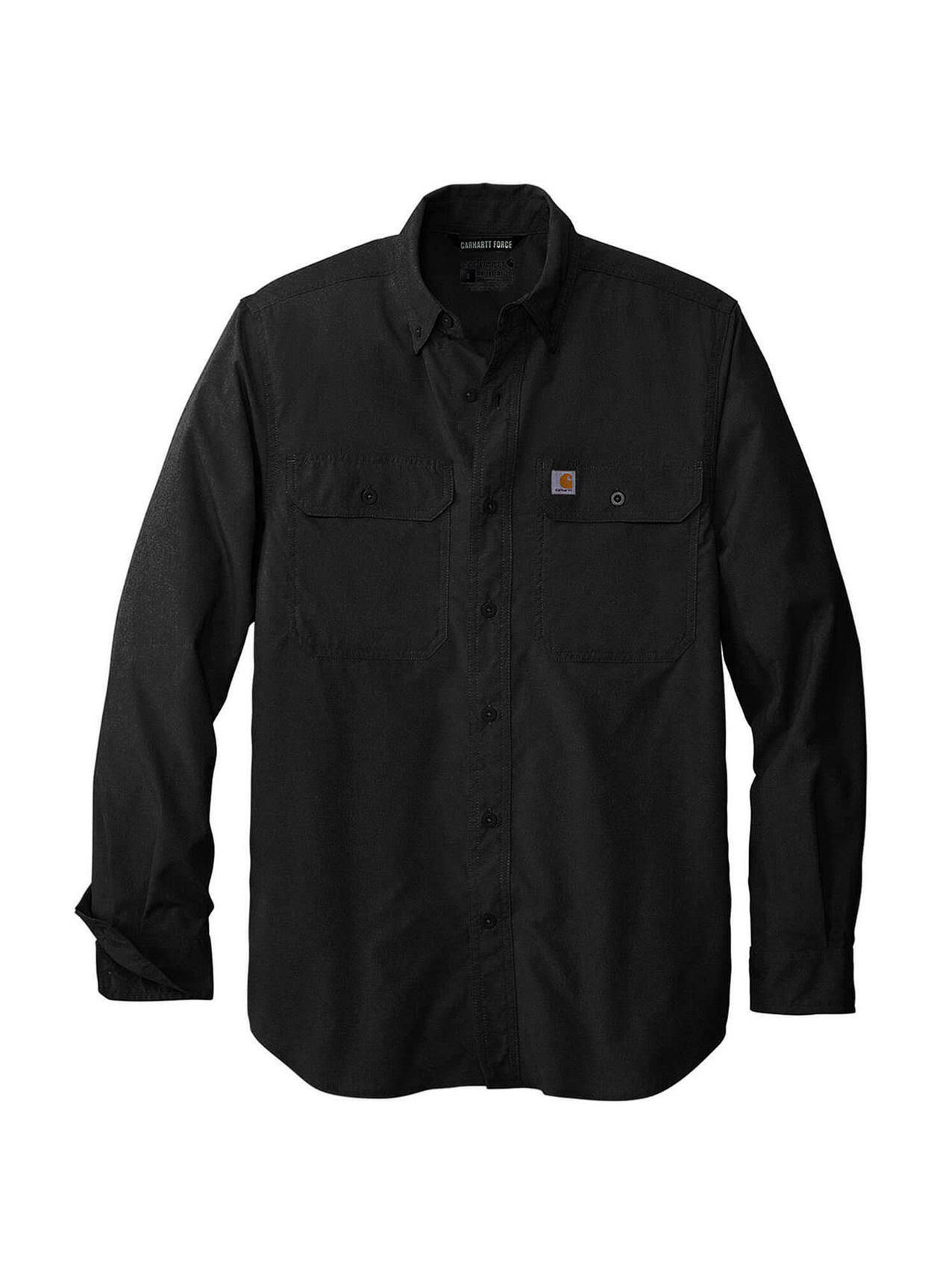 Carhartt Men's Black Force Solid Shirt | Custom Work Shirts