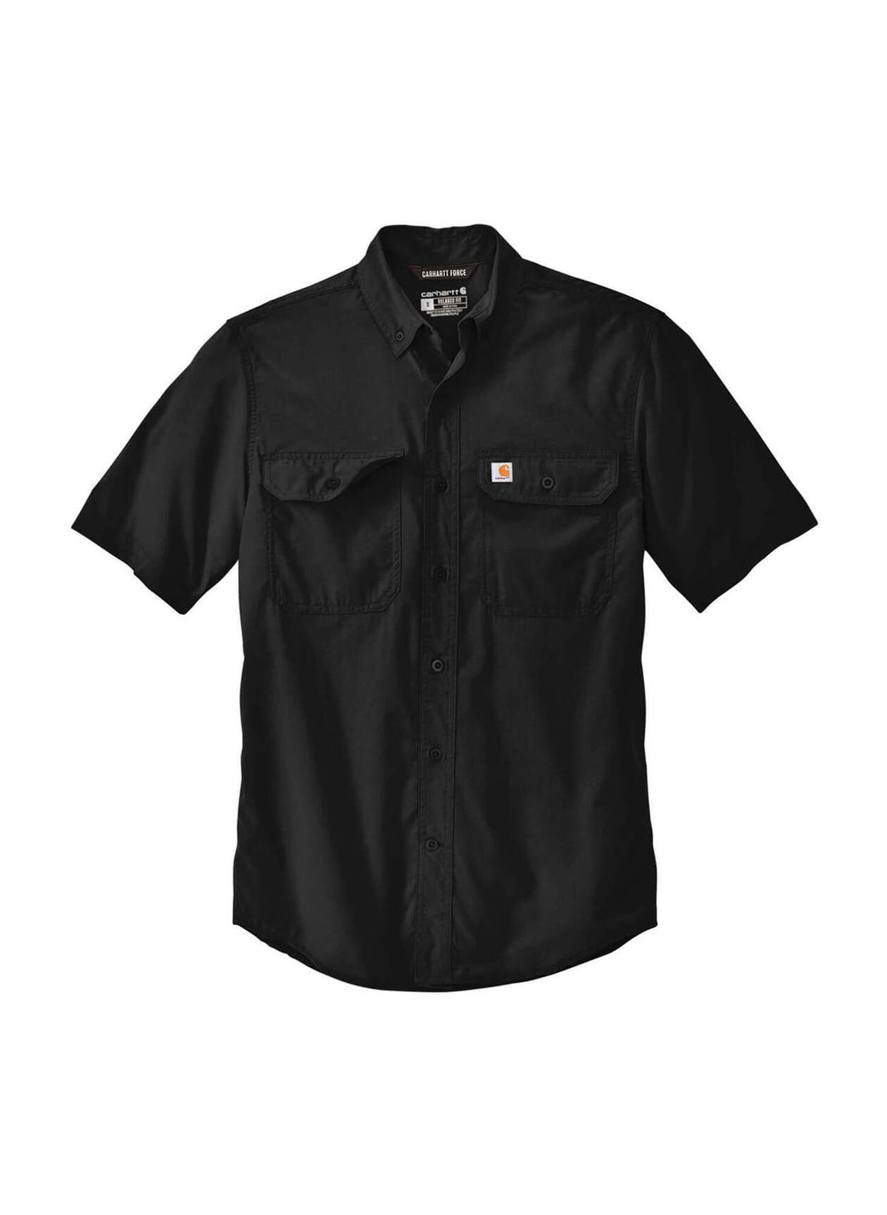Carhartt Men's Black Force Solid Short-Sleeve Shirt | Custom Work Shirts