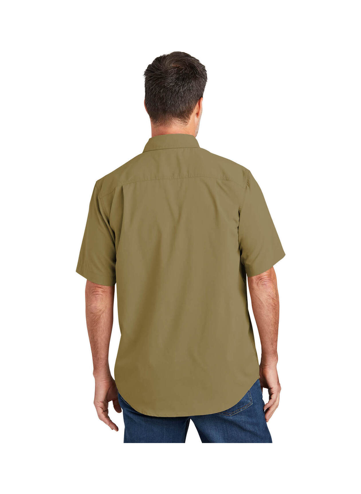 Embroidered Carhartt Men's Dark Khaki Force Solid Shirt