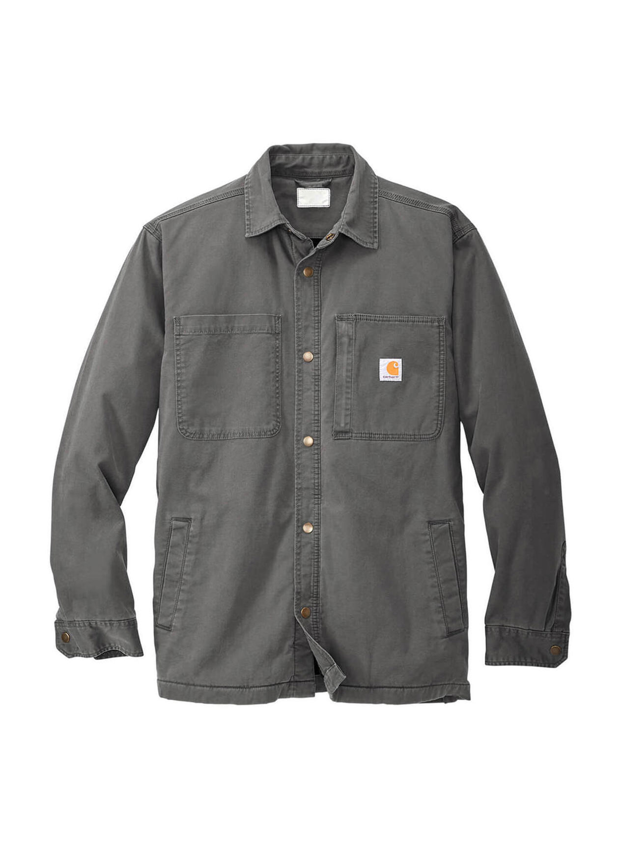 Carhartt Men's Shadow Grey Rugged Flex Fleece-Lined Shirt Jacket ...