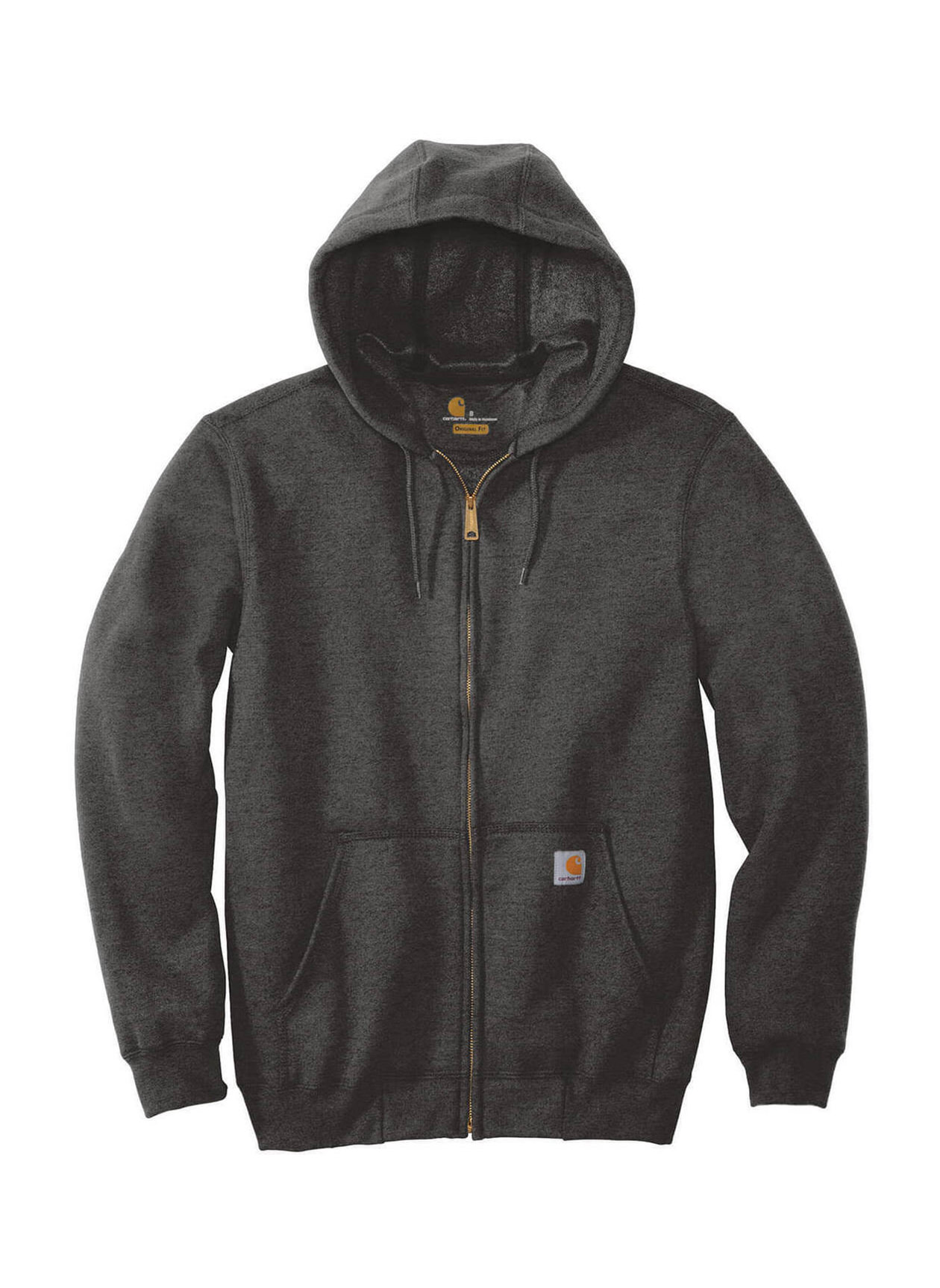 Carhartt Men's Midweight Hooded Zip Front Sweatshirt, XL, Black