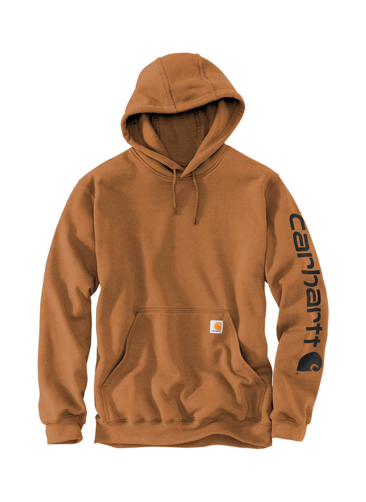 Carhartt Men\'s Brown Midweight Hooded Logo Sweatshirt | Custom Hoodies
