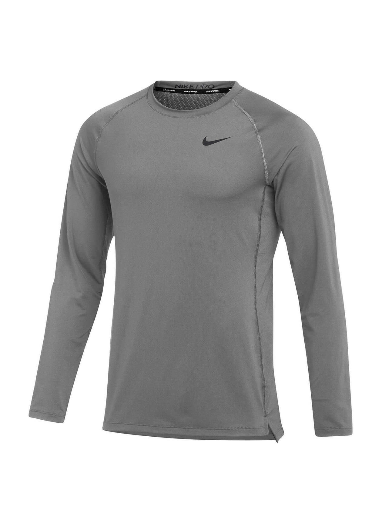 Business T-shirts  Nike Men's Dark Steel Grey / Black Pro Long-Sleeve T- Shirt