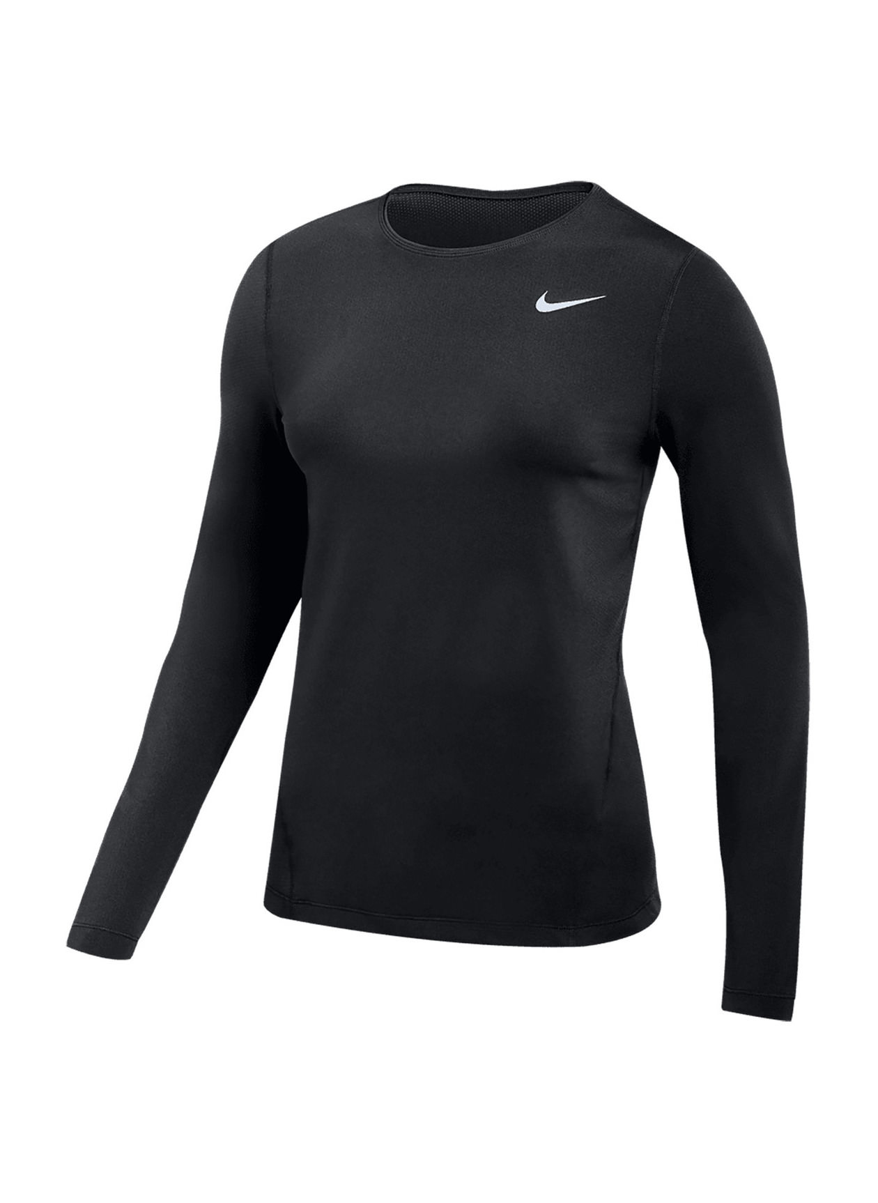 Custom T-shirts  Screen Printed Nike Women's Black / White Pro Long-Sleeve  Mesh T-Shirt