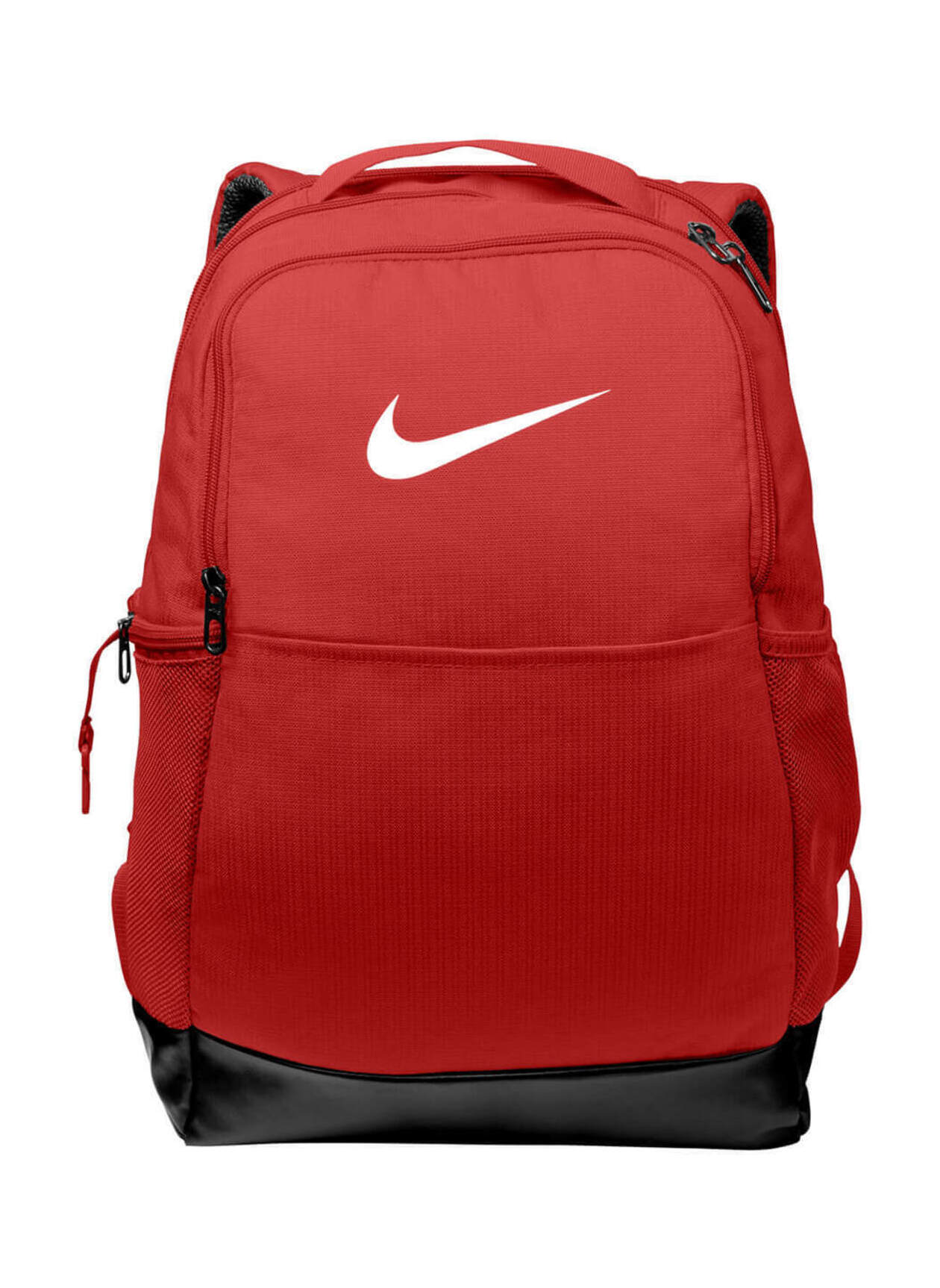 Medium Studded Backpack - Red Leather-Effect Casual Daypack