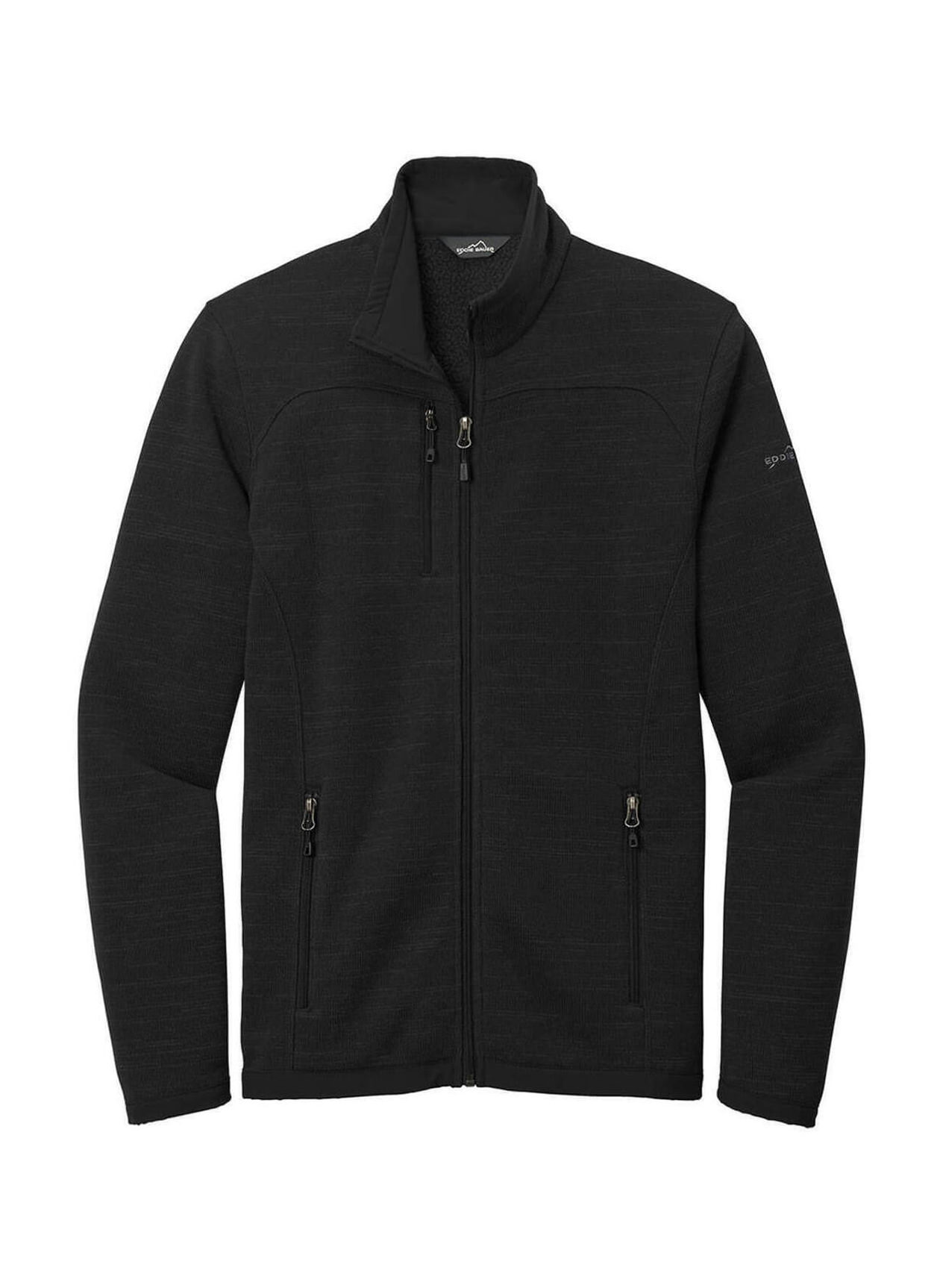 Corporate Eddie Bauer Men's Black Sweater Fleece Jacket | Custom Jackets