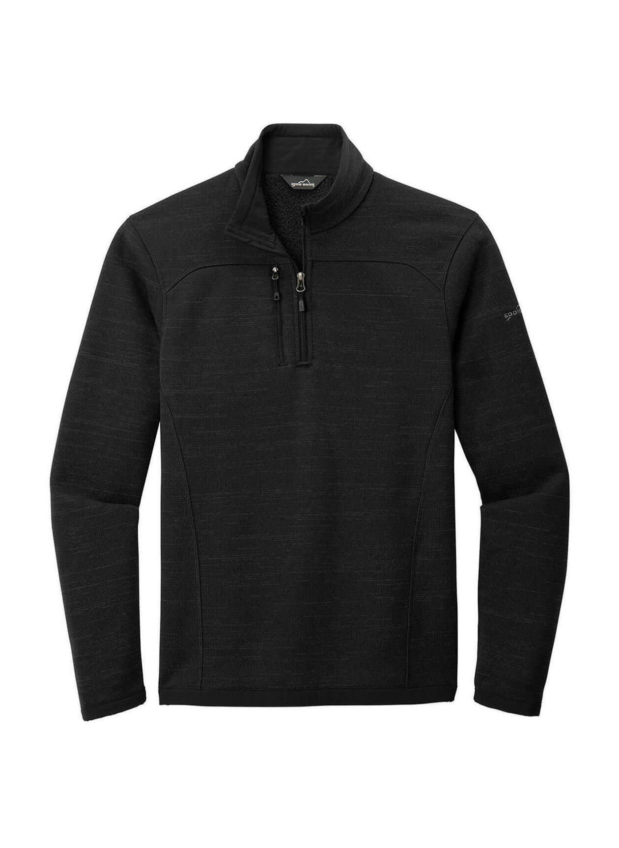 Eddie Bauer Men's Black Sweater Fleece Quarter-Zip