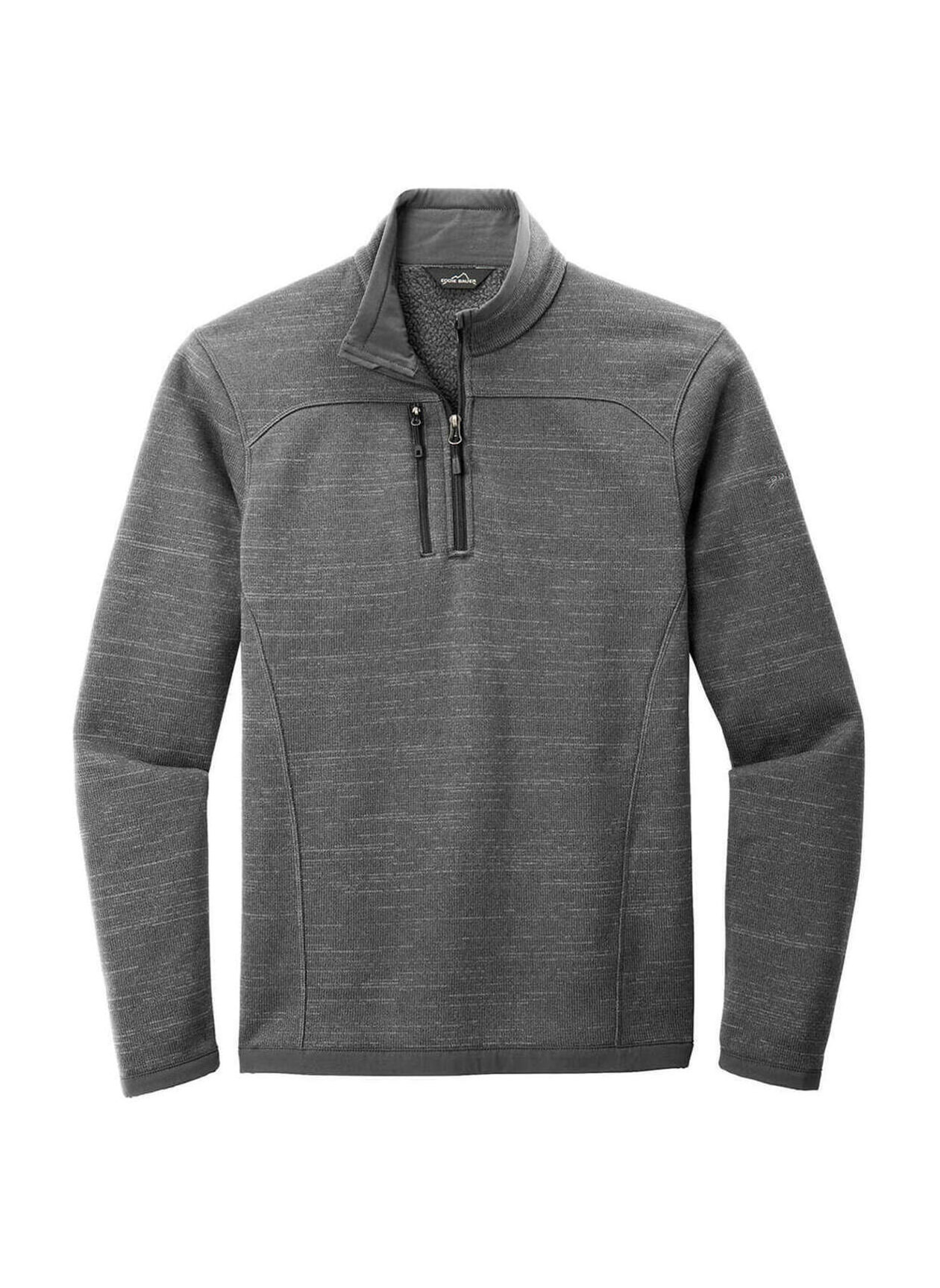 Eddie Bauer Men's Dark Grey Heather Sweater Fleece Quarter-Zip