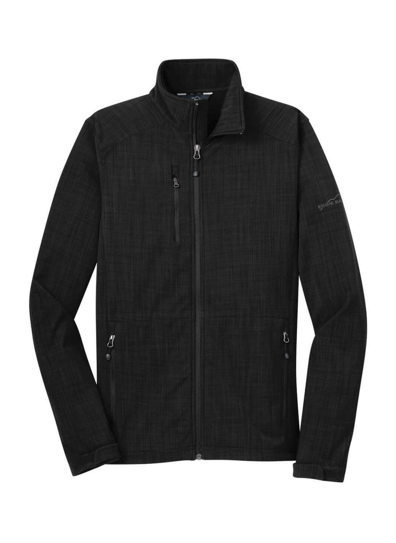 Eddie Bauer Black Men's Shaded Crosshatch Soft Shell Jacket
