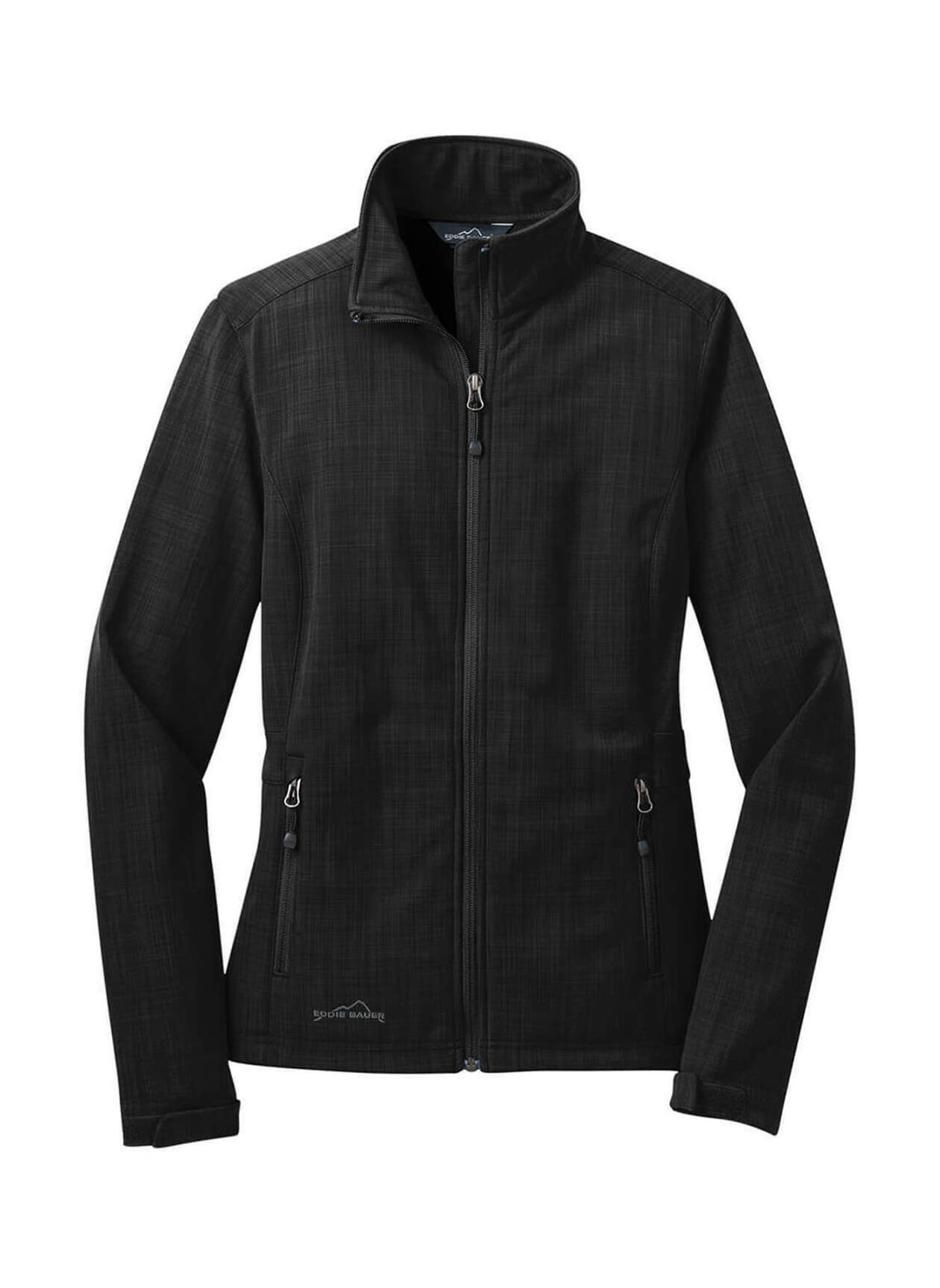 Eddie Bauer Women's Black Shaded Crosshatch Soft Shell Jacket