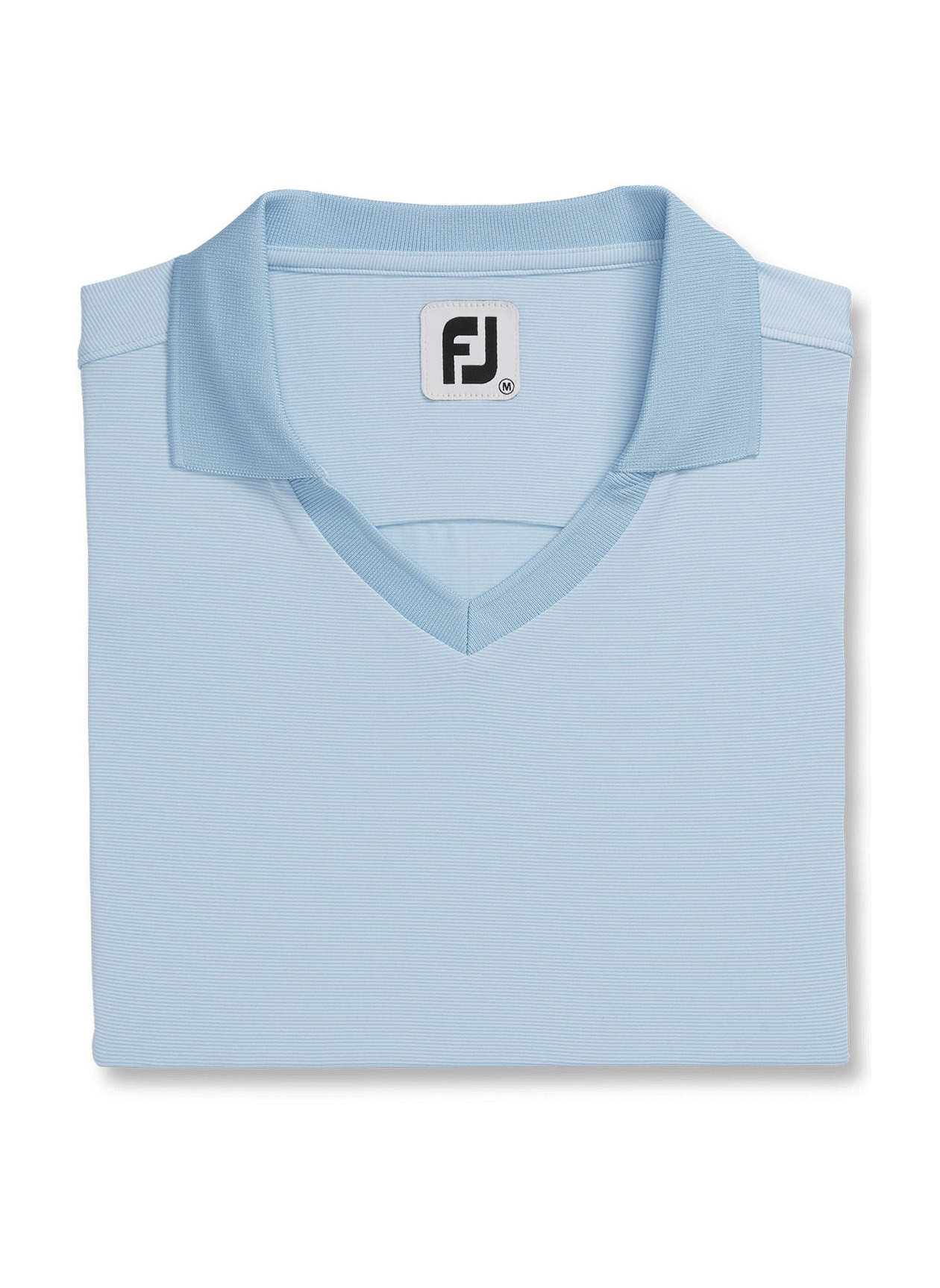 Logo Polo Shirt Customized FootJoy Women's Light Blue End on End Open
