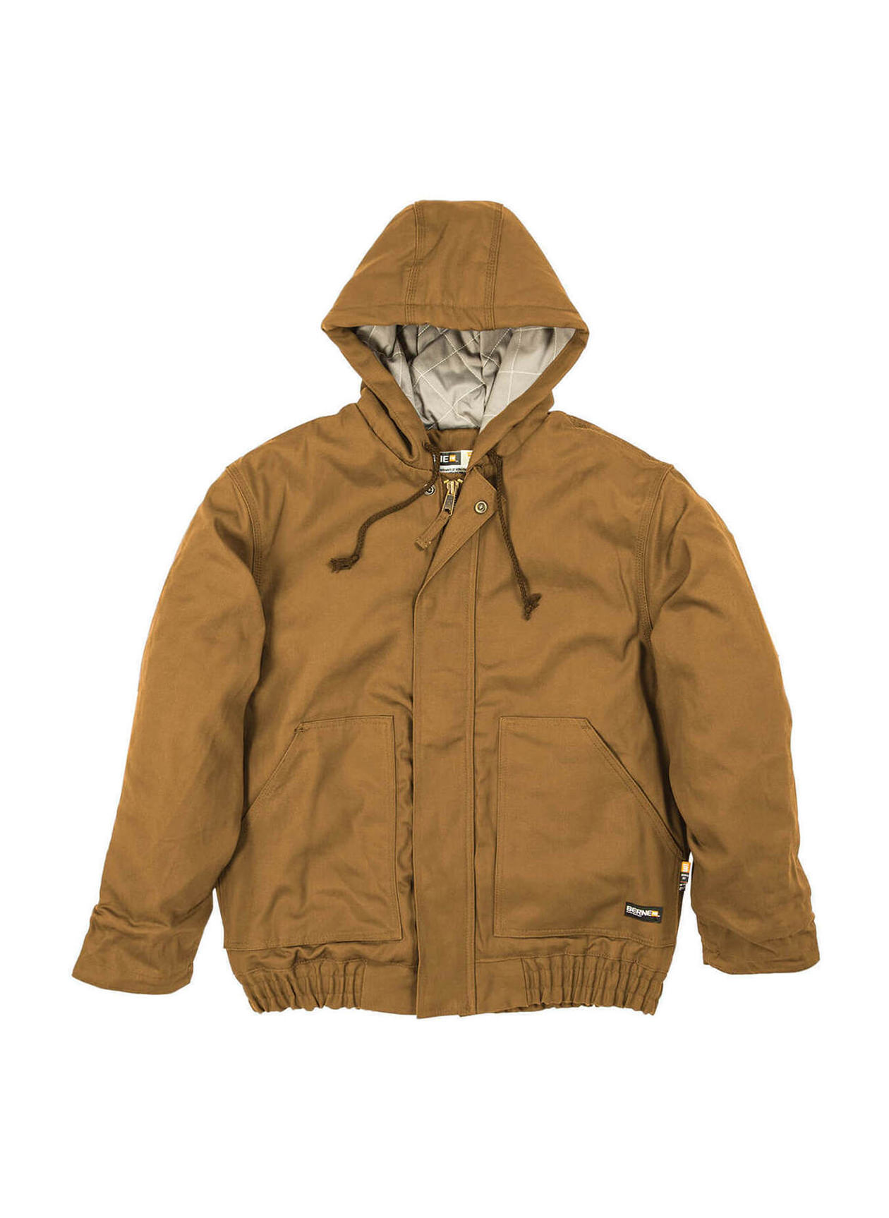 Berne Men's Brown Duck Flame-Resistant Hooded Jacket