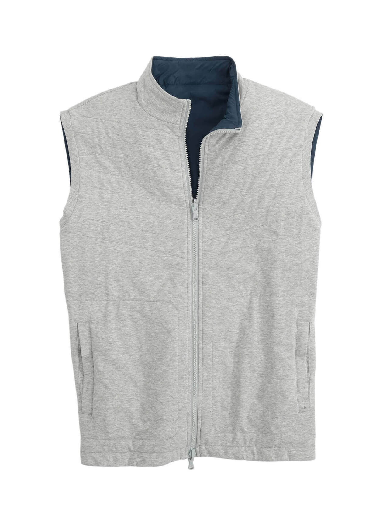 Johnnie-O Men's Light Gray Boykin Reversible Quilted Vest
