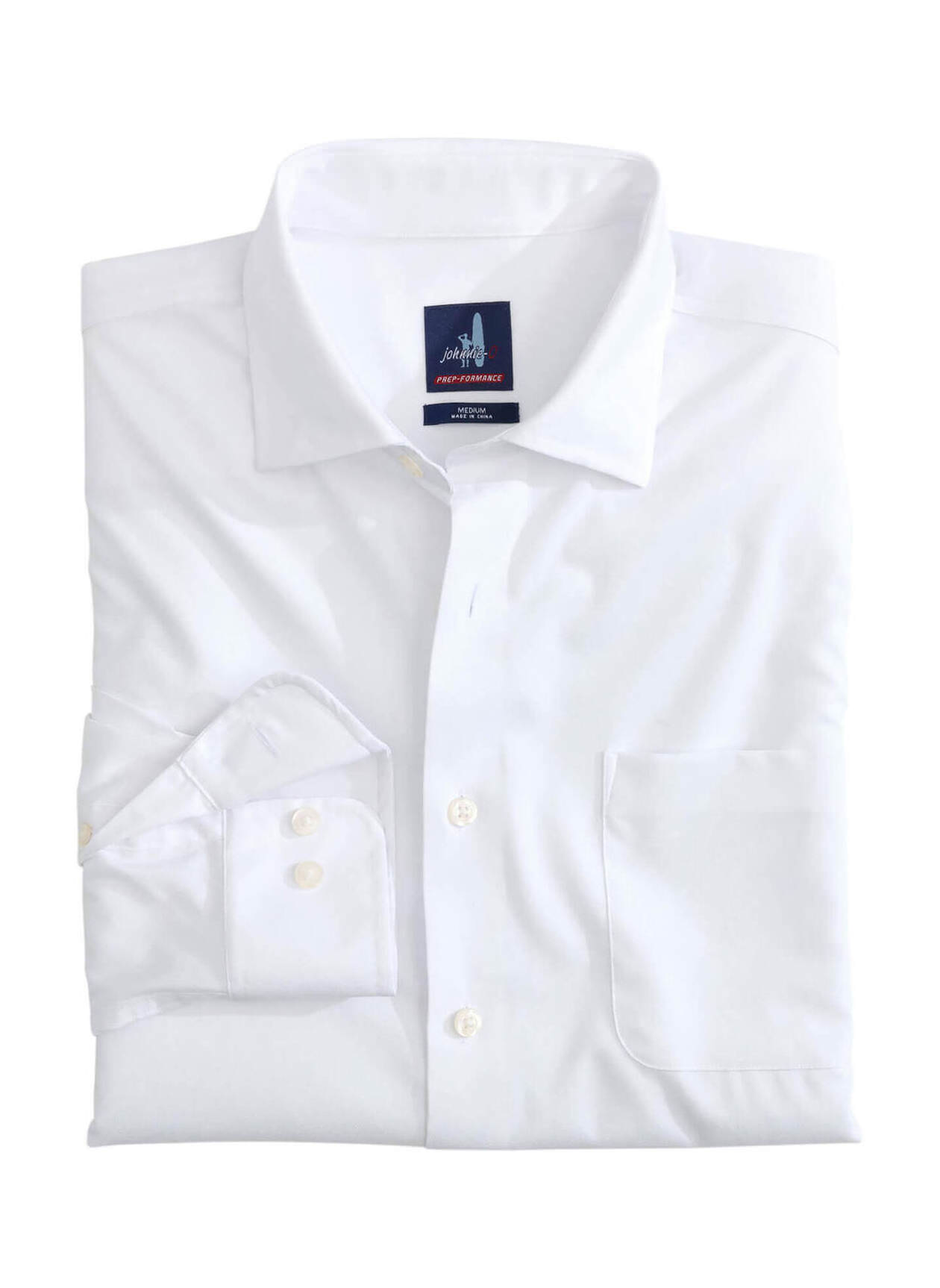 Johnnie-O Men's White Solid Tradd Woven Shirt