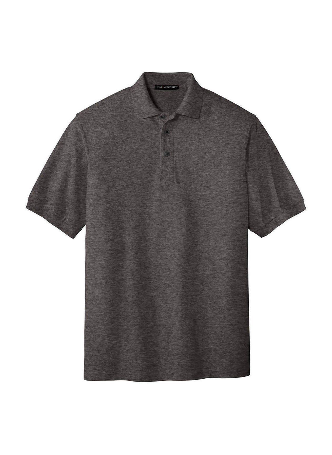 Port Authority Men's Charcoal Heather Grey Silk Touch Polo