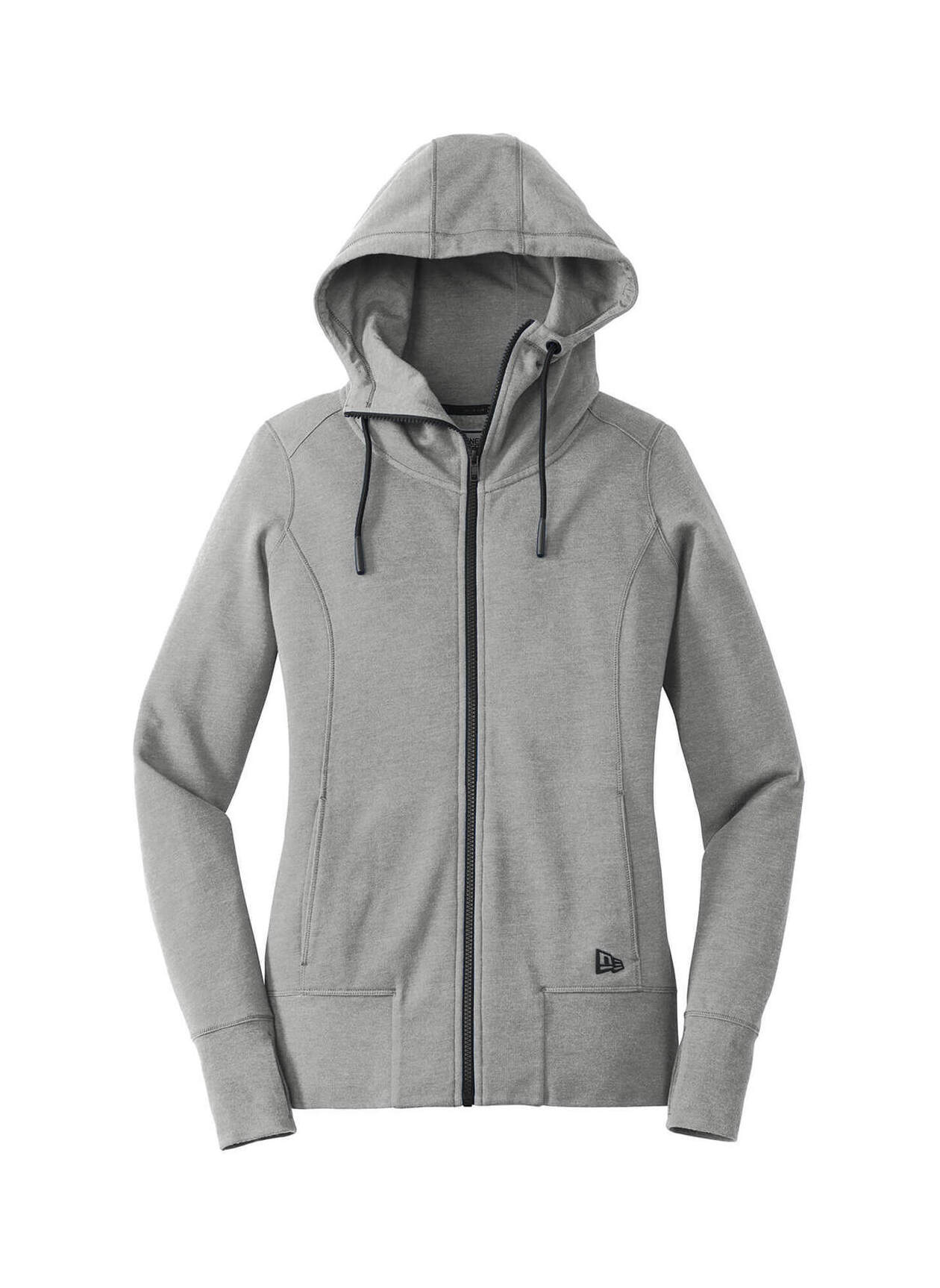 New Era Women s Shadow Grey Heather Tri Blend Fleece Full Zip Hoodie