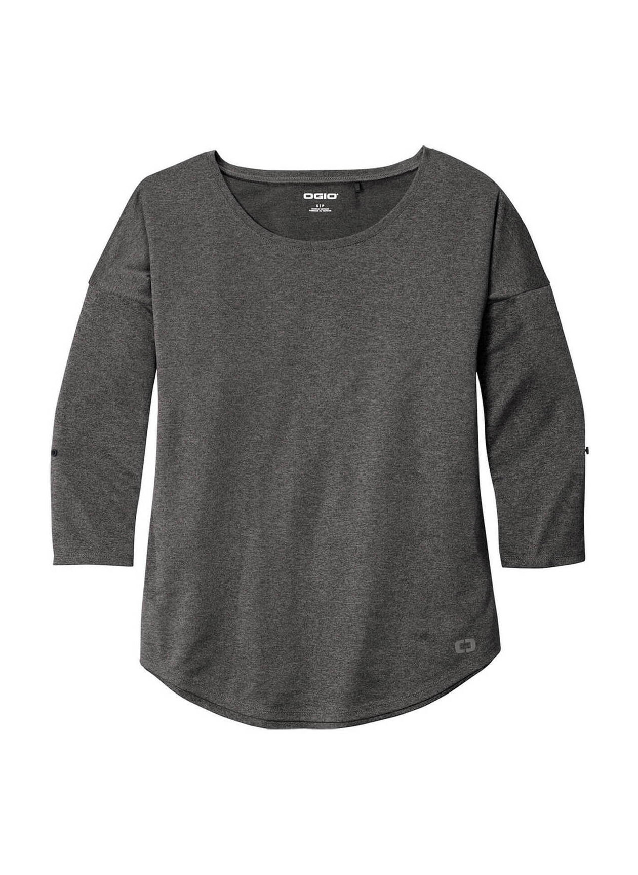 OGIO Women's Dark Heather Grey Gravitate Scoop 3/4-Sleeve T-Shirt