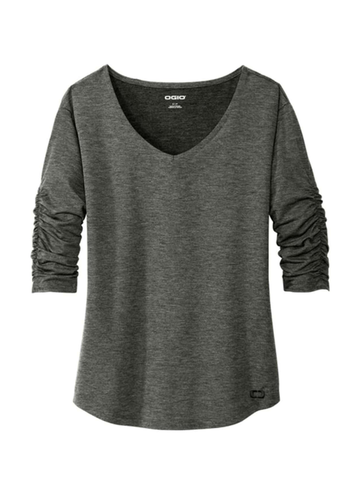 OGIO Women's Tarmac Grey Evolution V-Neck Long-Sleeve T-Shirt