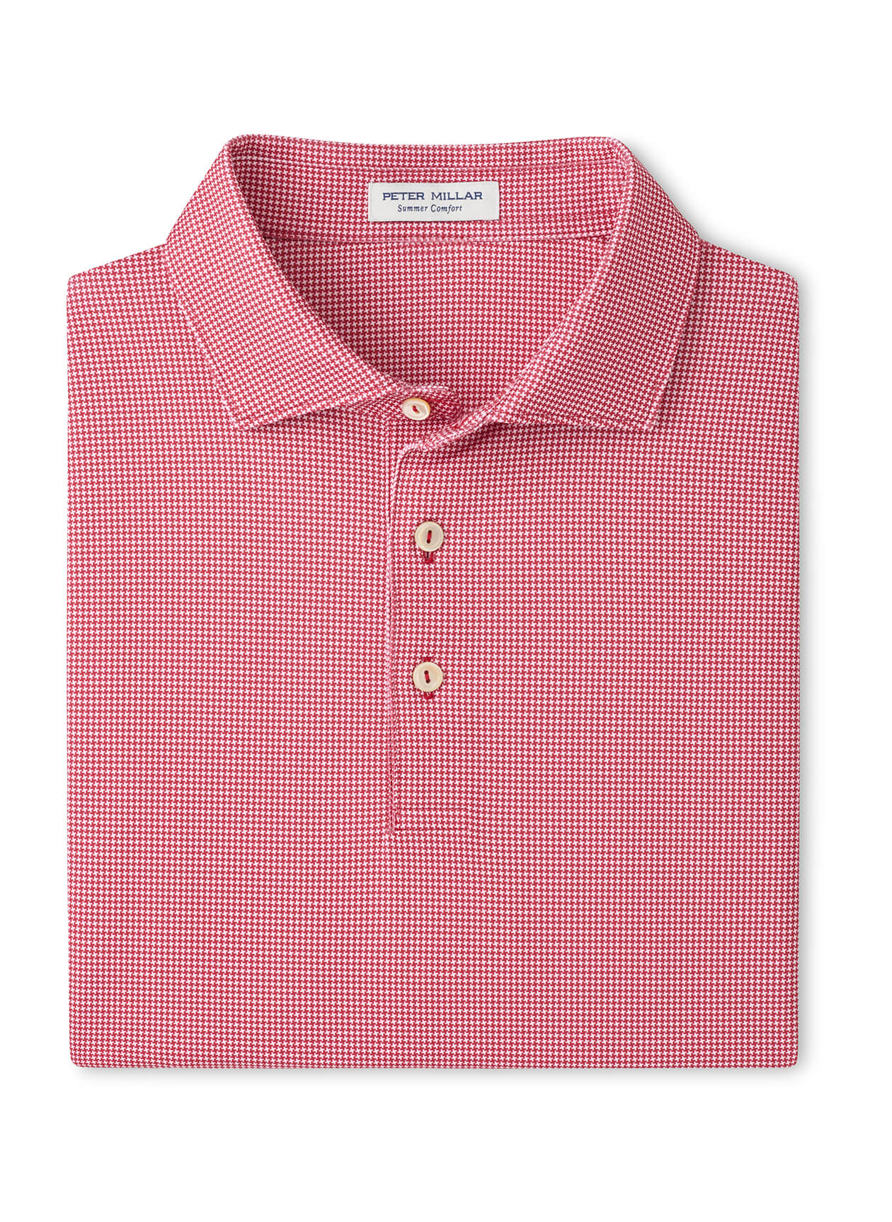 Peter Millar Men's Red 3 Collegiate Border Performance Jersey Polo