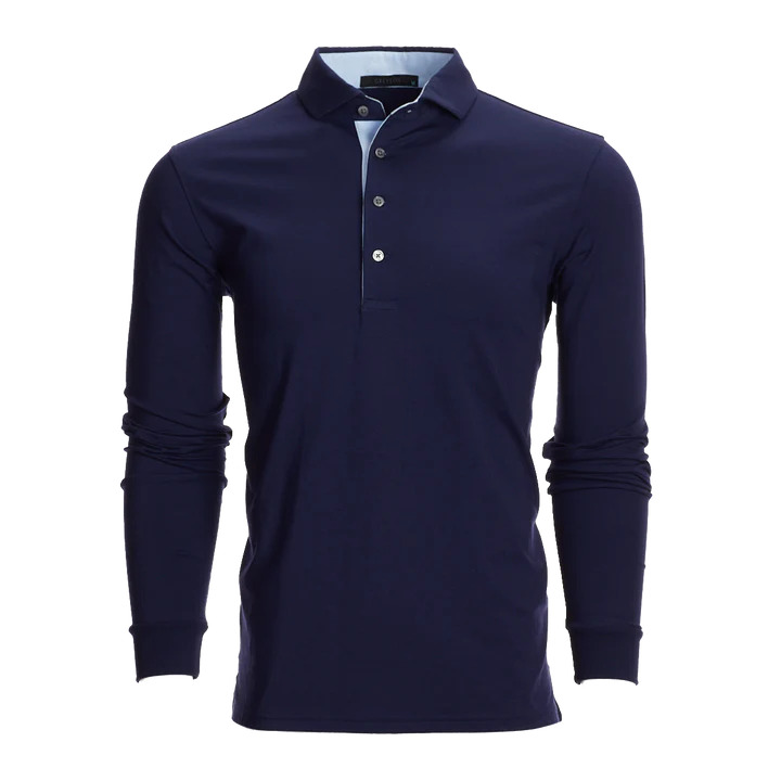Logo Polo Shirt | Customized Greyson Men's Maltese Blue Apache Long ...