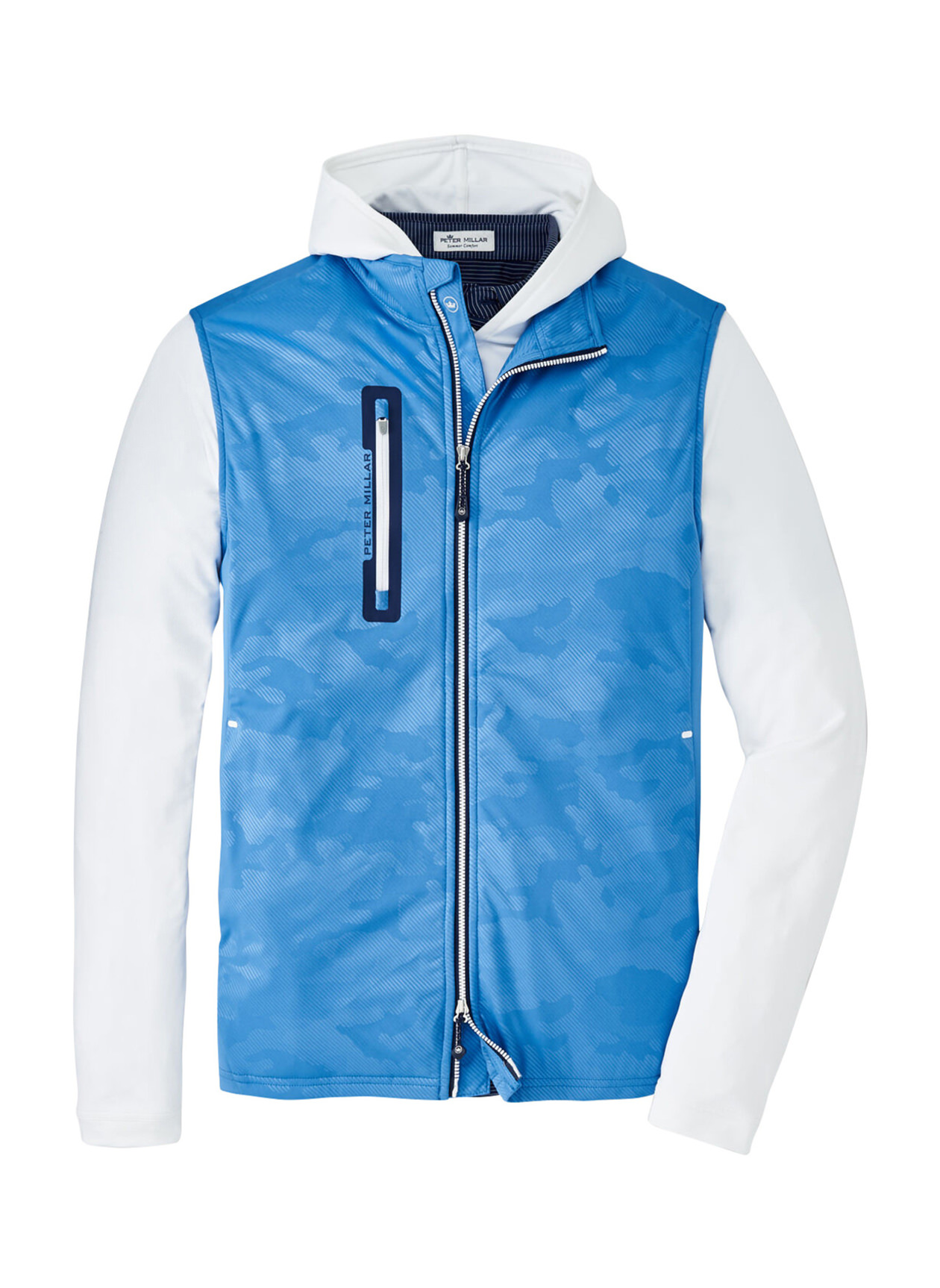 Peter Millar Men's Blue Poppy Print Hyperlight Fuse Hybrid Vest