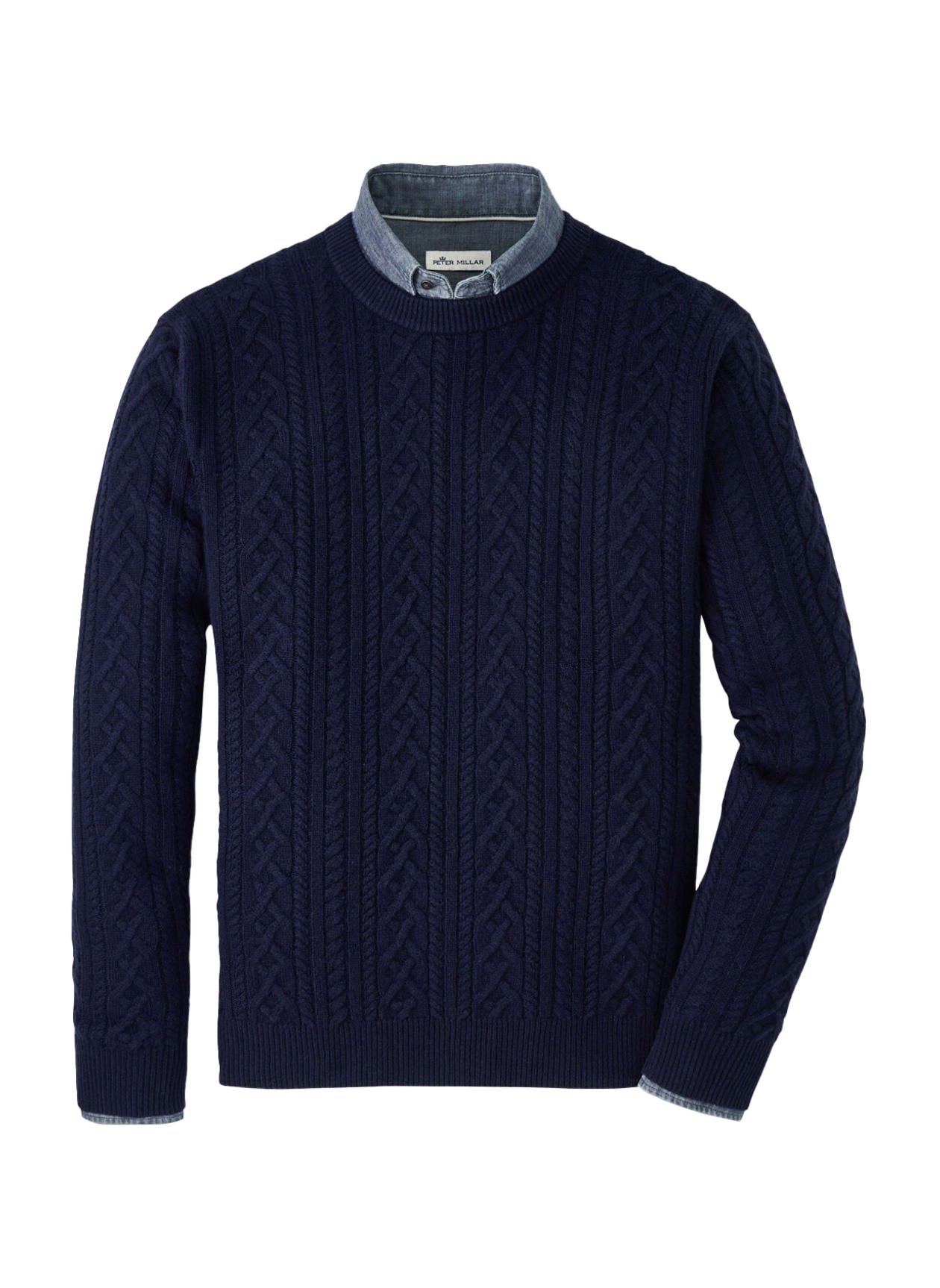 Peter Millar Men's Ridge Cable Crewneck Sweater | Peter Millar