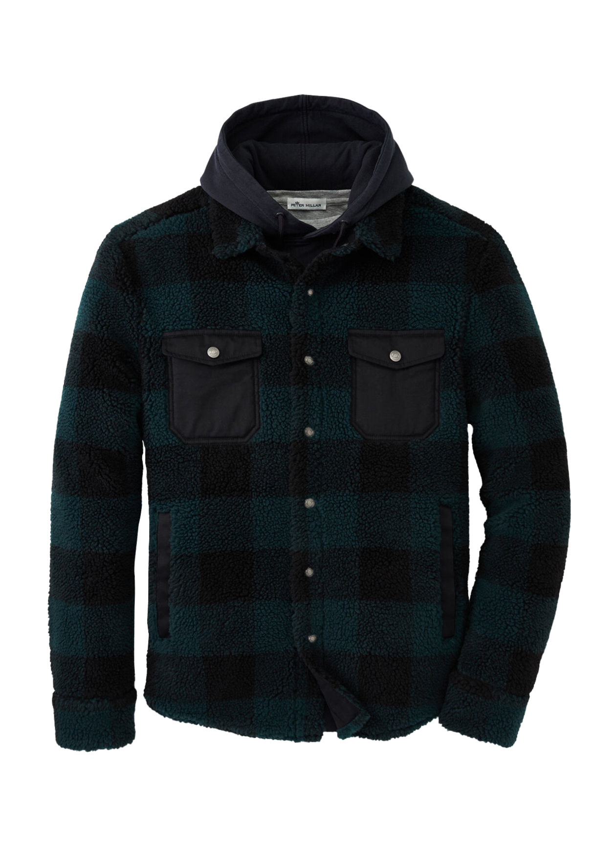 Plaid Sherpa Shirt Jacket in Jackets | Vince