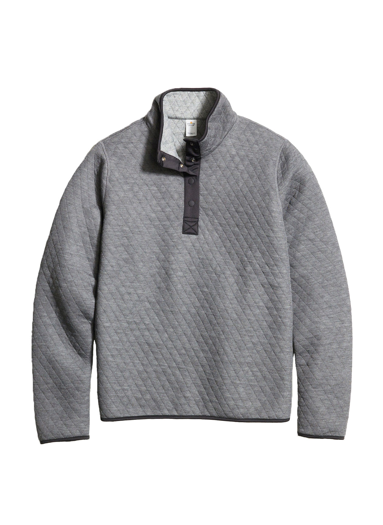 Marine Layer Men's Charcoal / Mid Heather Grey Reversible Corbet Pullover