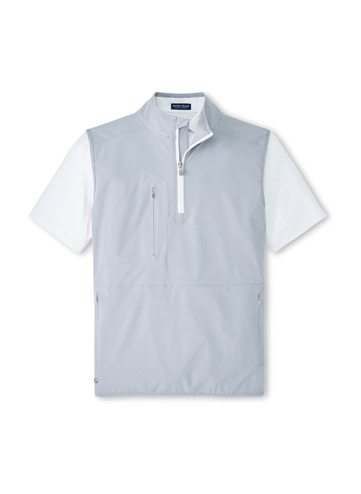 Peter Millar Men's Gale Grey Flex Adapt Half-Zip Pullover Vest
