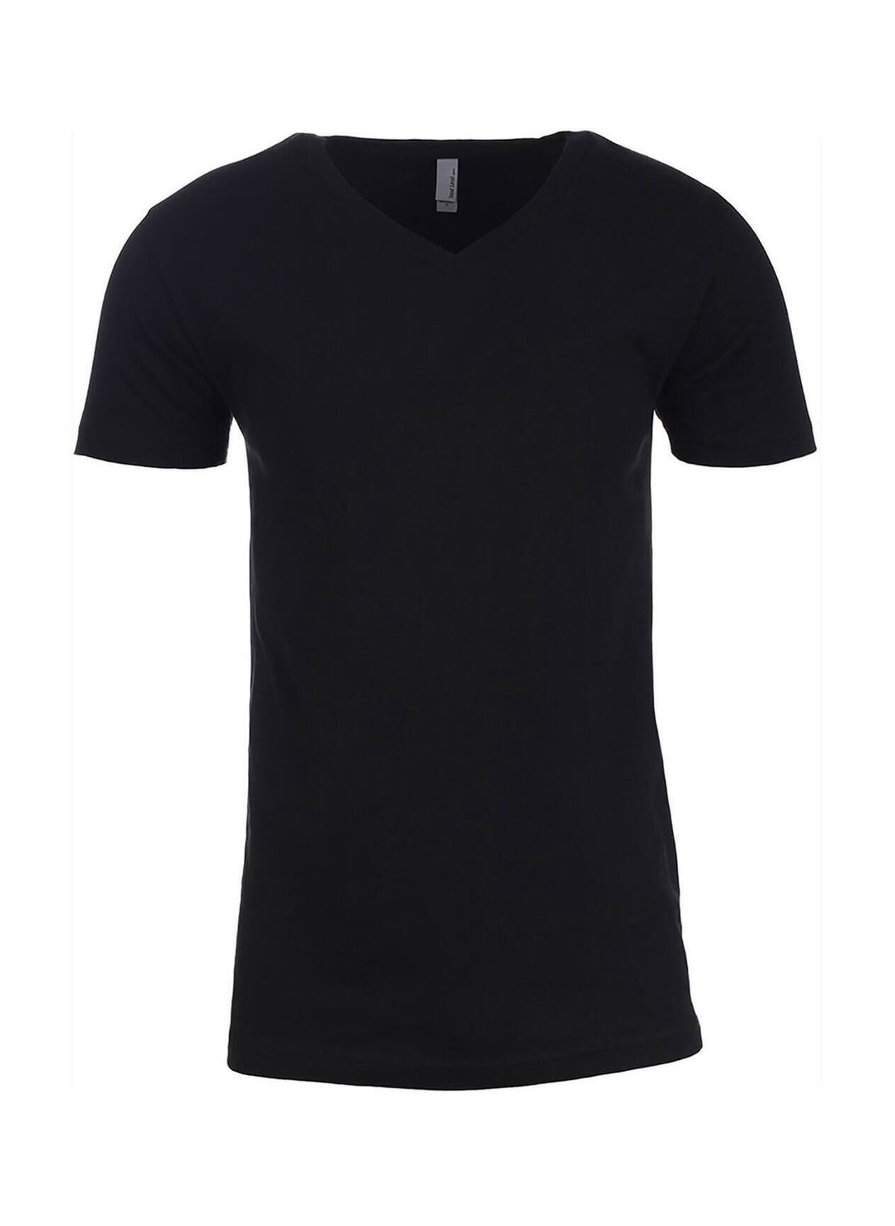 Next Level Men's Black Cotton V-Neck T-Shirt