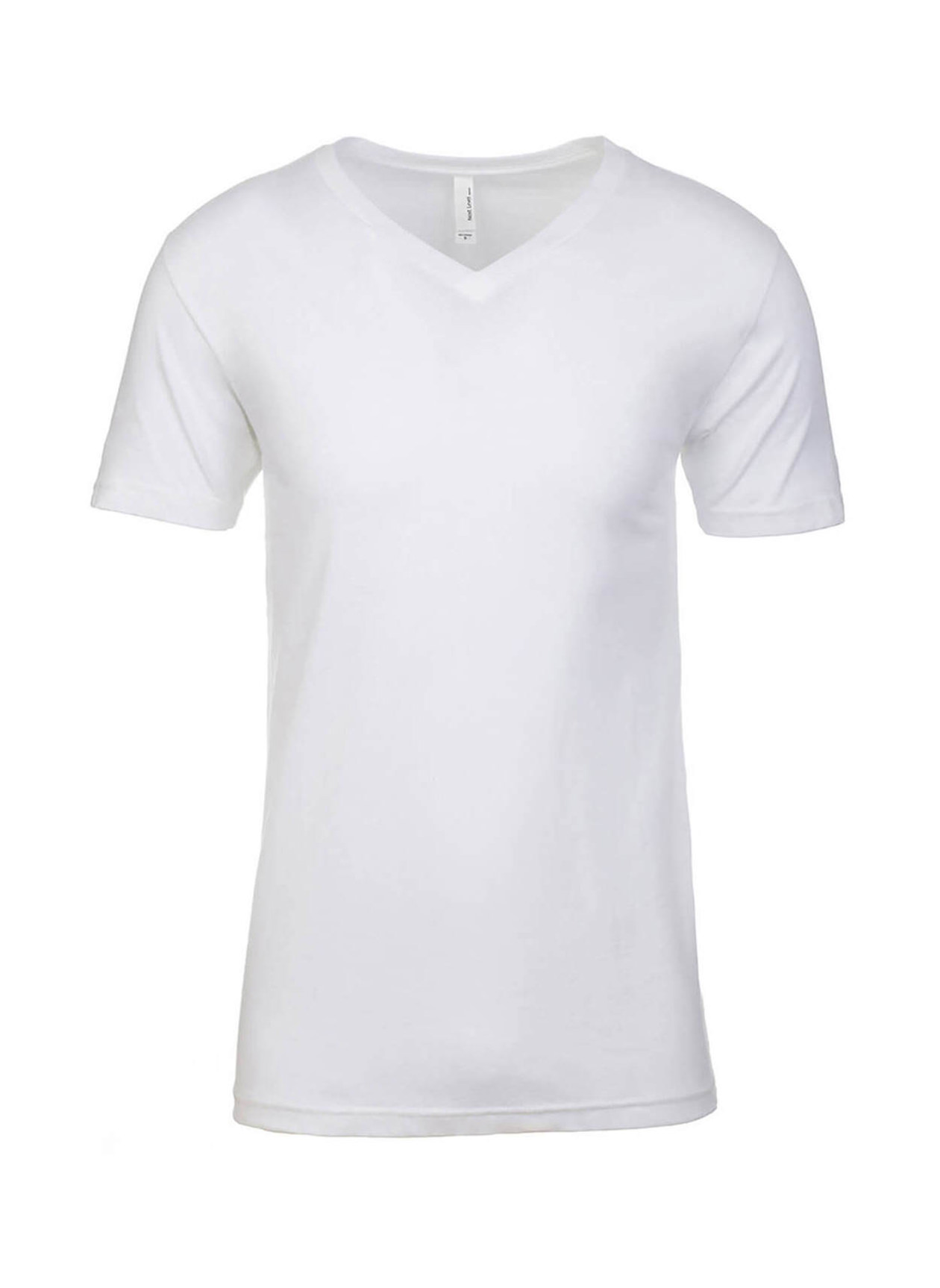 Next Level Men's White Cotton V-Neck T-Shirt
