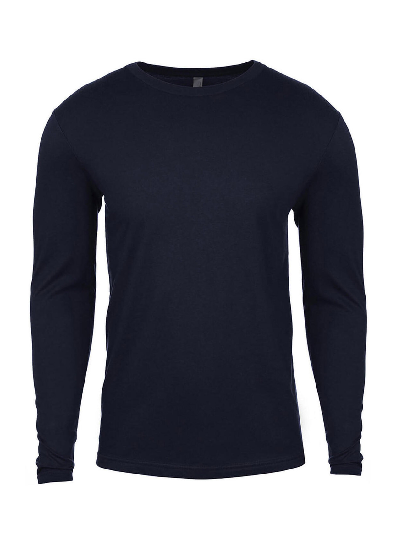 Branded Next Level Men's Midnight Navy Cotton Long-Sleeve Crew T-Shirt ...
