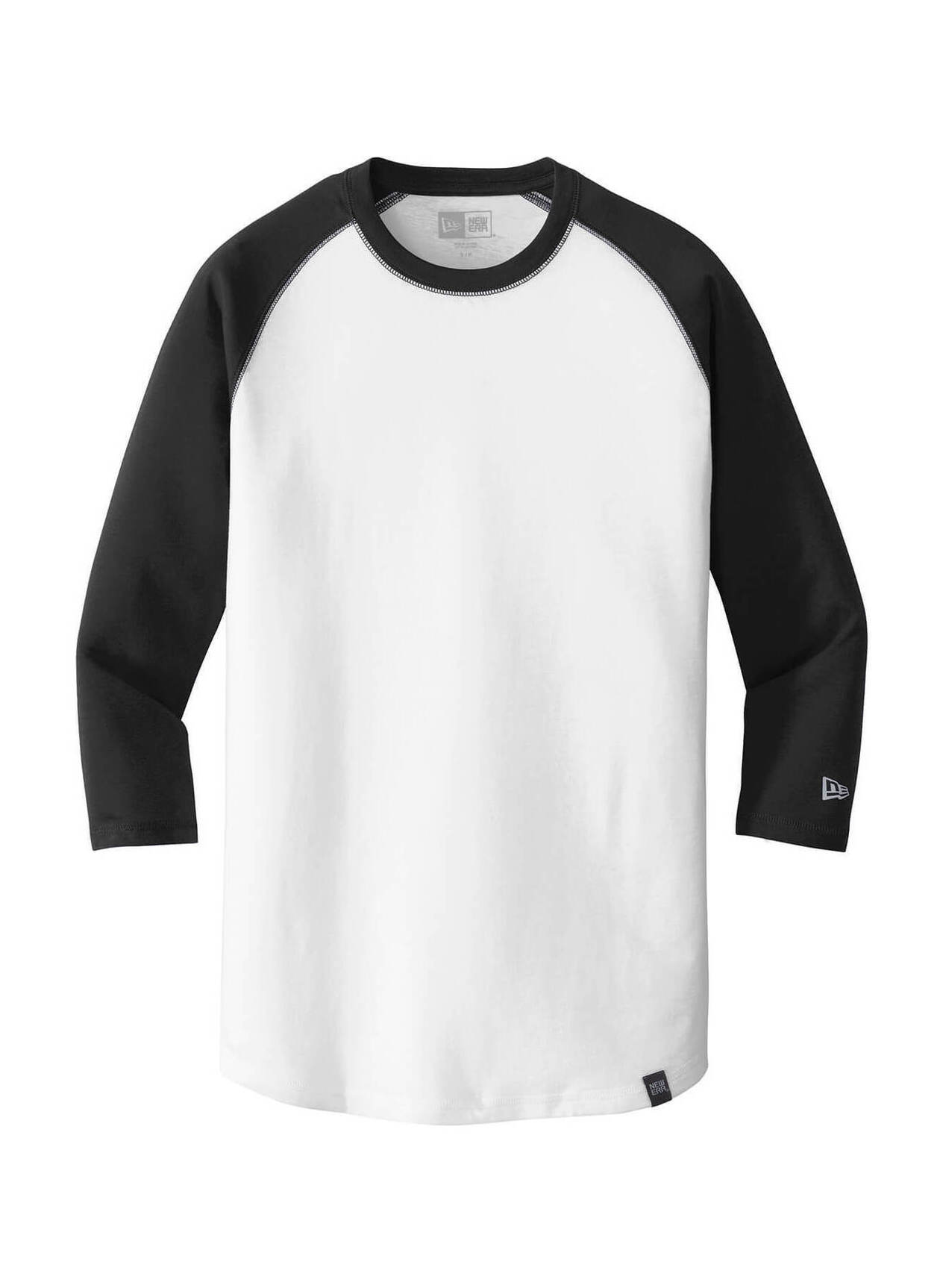 New Era Men's Black / White Heritage Blend 3/4-Sleeve Baseball Raglan T-Shirt