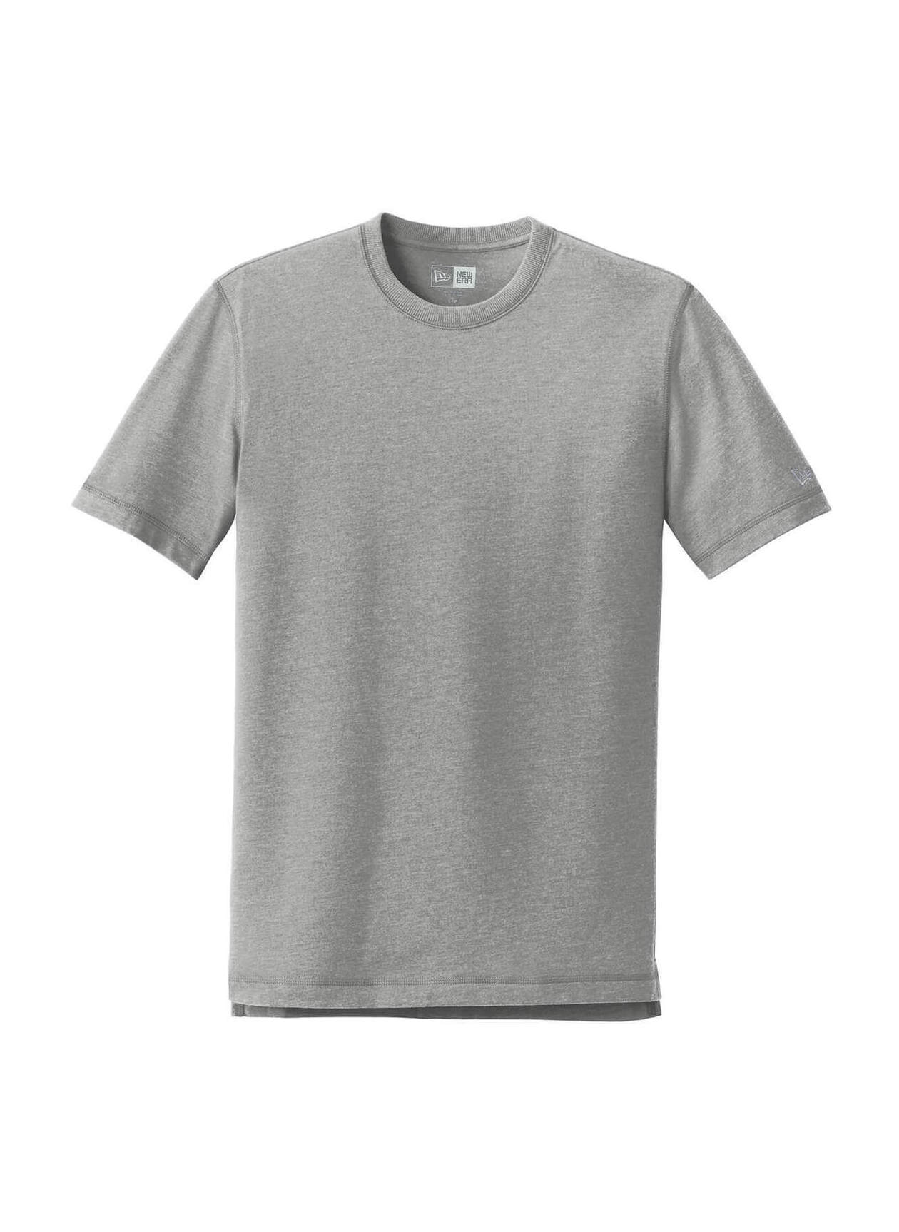 New Era Men's Shadow Grey Heather Sueded Cotton Blend Crew T-Shirt