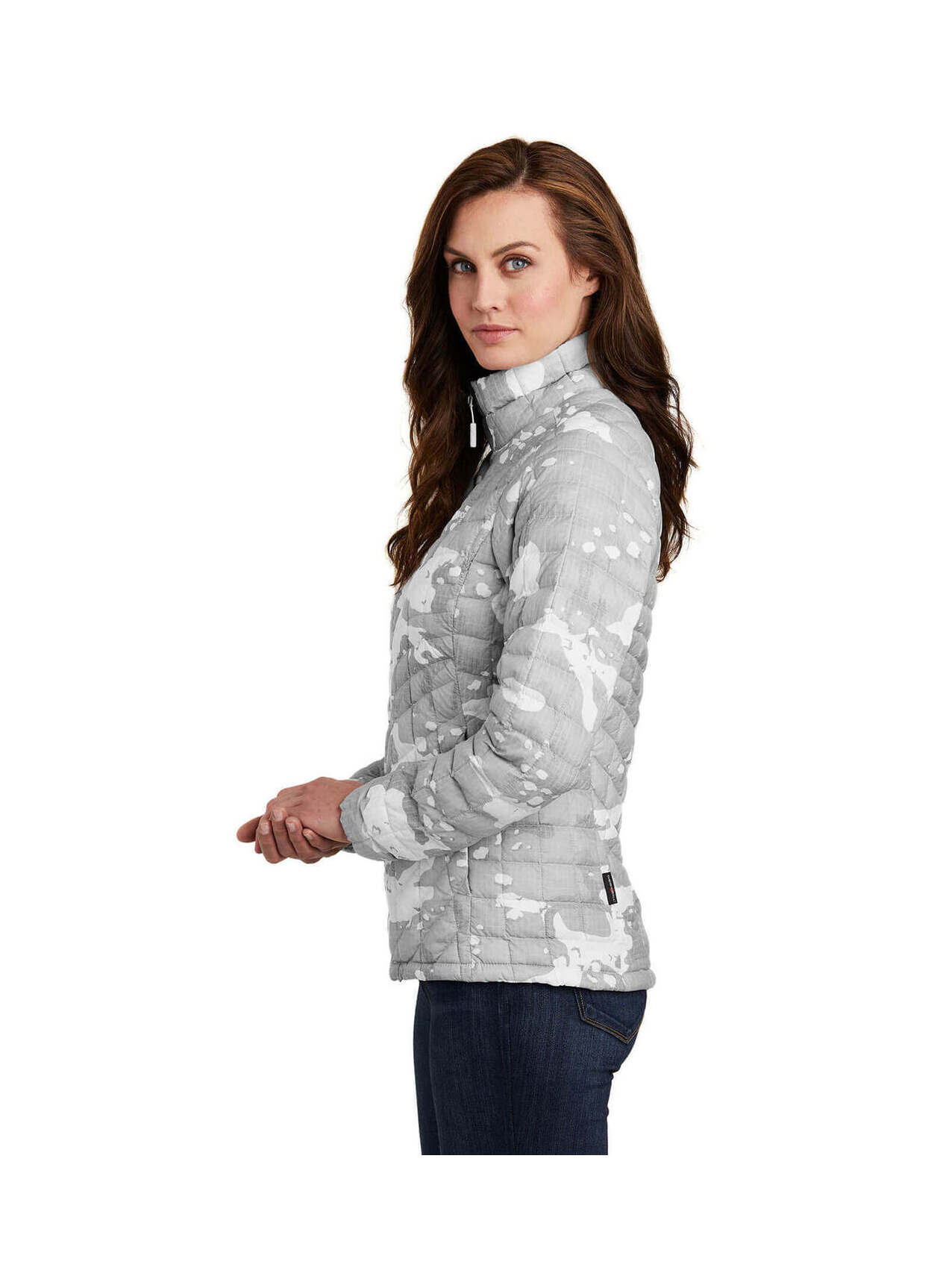 The North Face ThermoBall Trekker Jacket TNF White Woodchip Print Women's