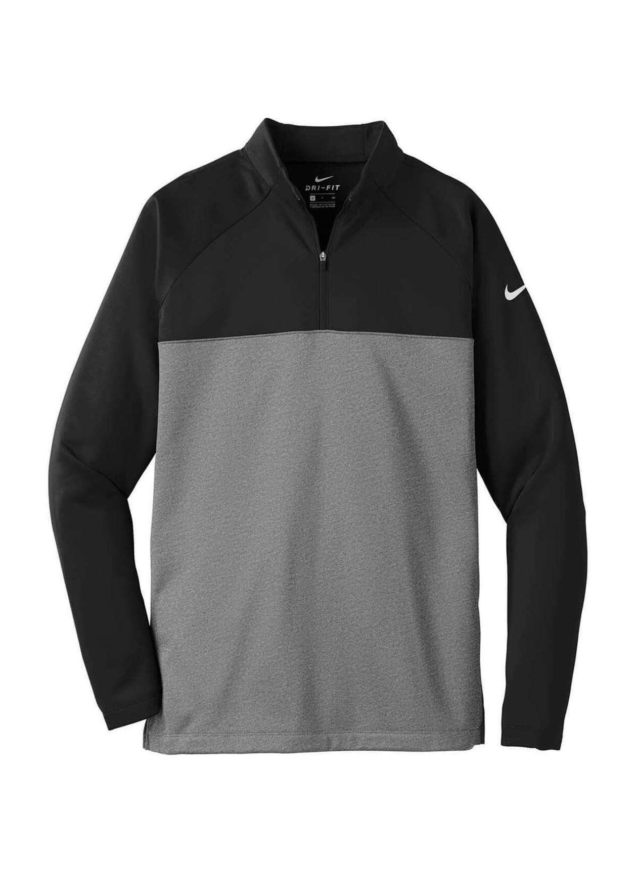 Nike Men's Black / Dark Grey Heather Therma-FIT Fleece Half-Zip